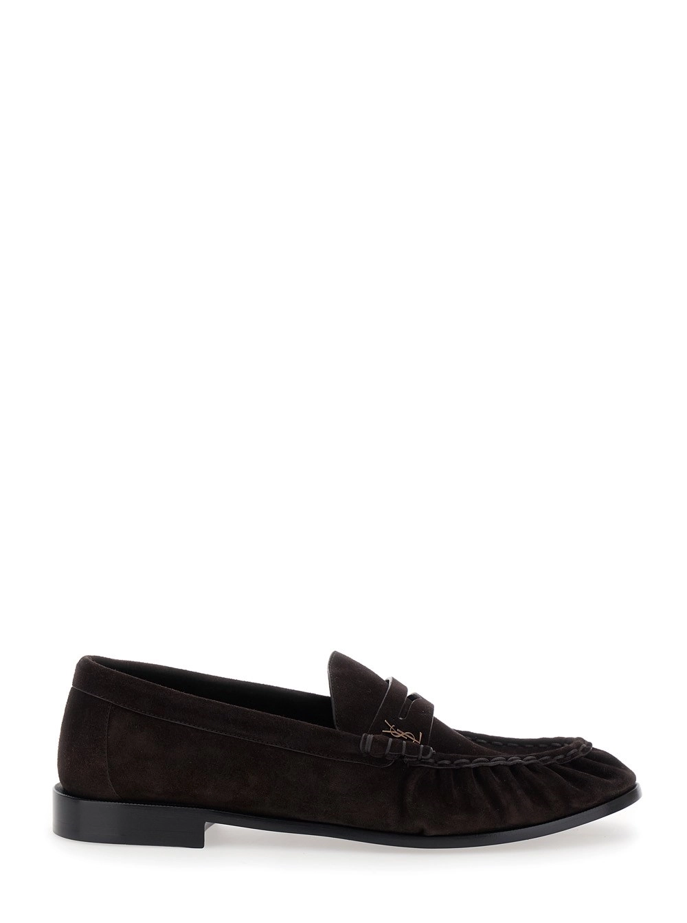 Braune Loafers mit Cassandre-Detail aus Wildleder Herren