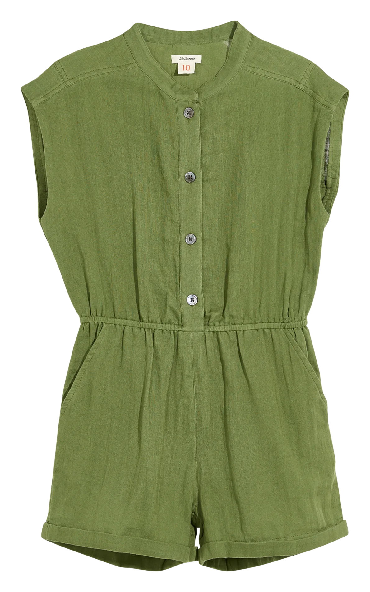 Overall Shorts mit Raffungen aus Baumwolle Khaki APACH