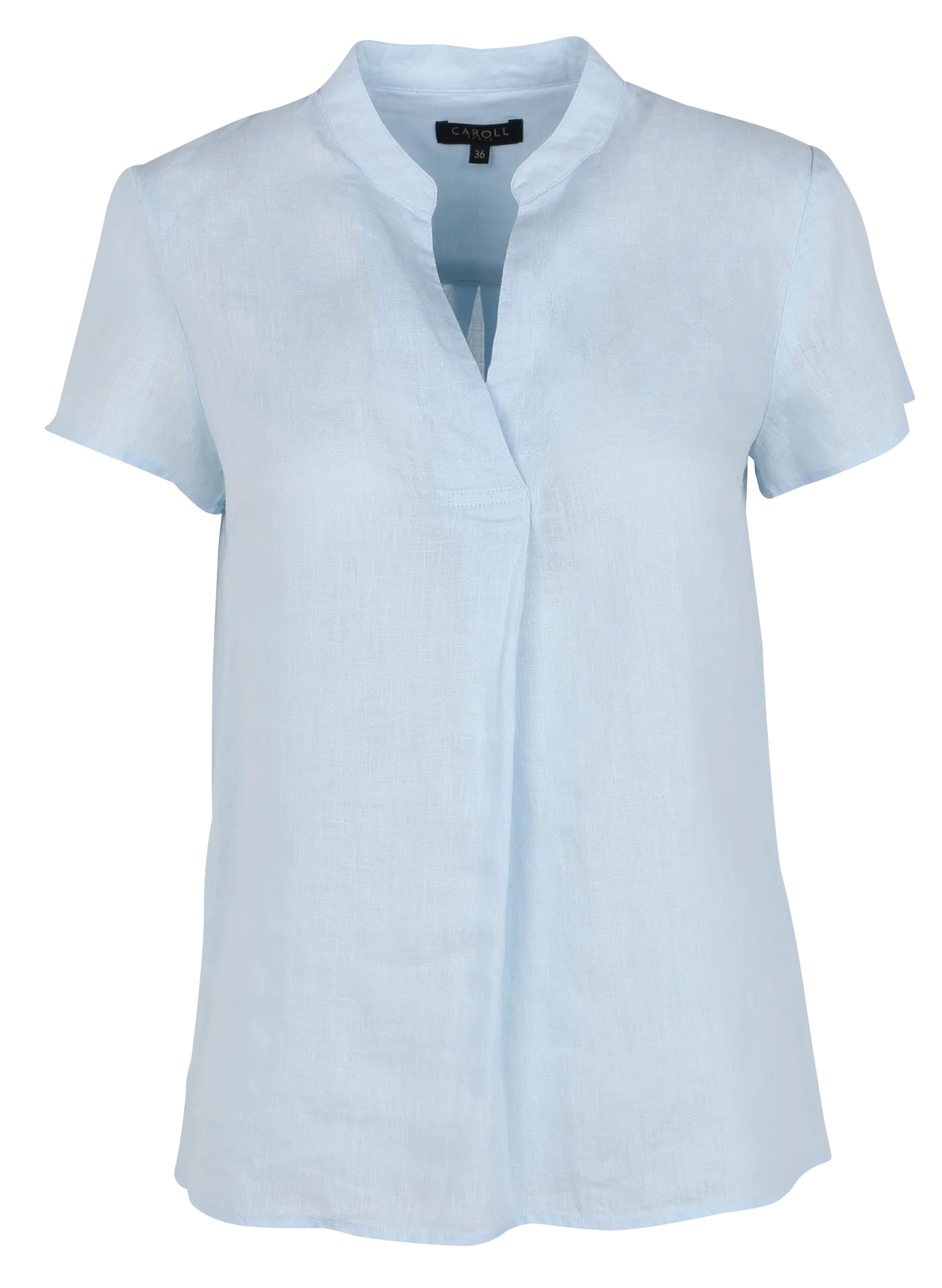 Leinen-Top mit V-Ausschnitt Blau SK067-KATB