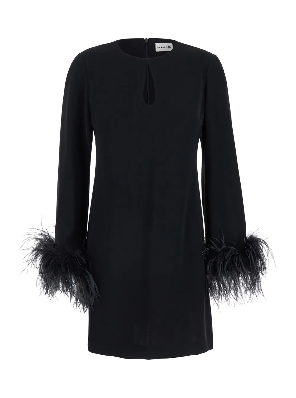 Kurzes Kleid für Damen aus leichtem Stoff in Schwarz mit Cut-Out