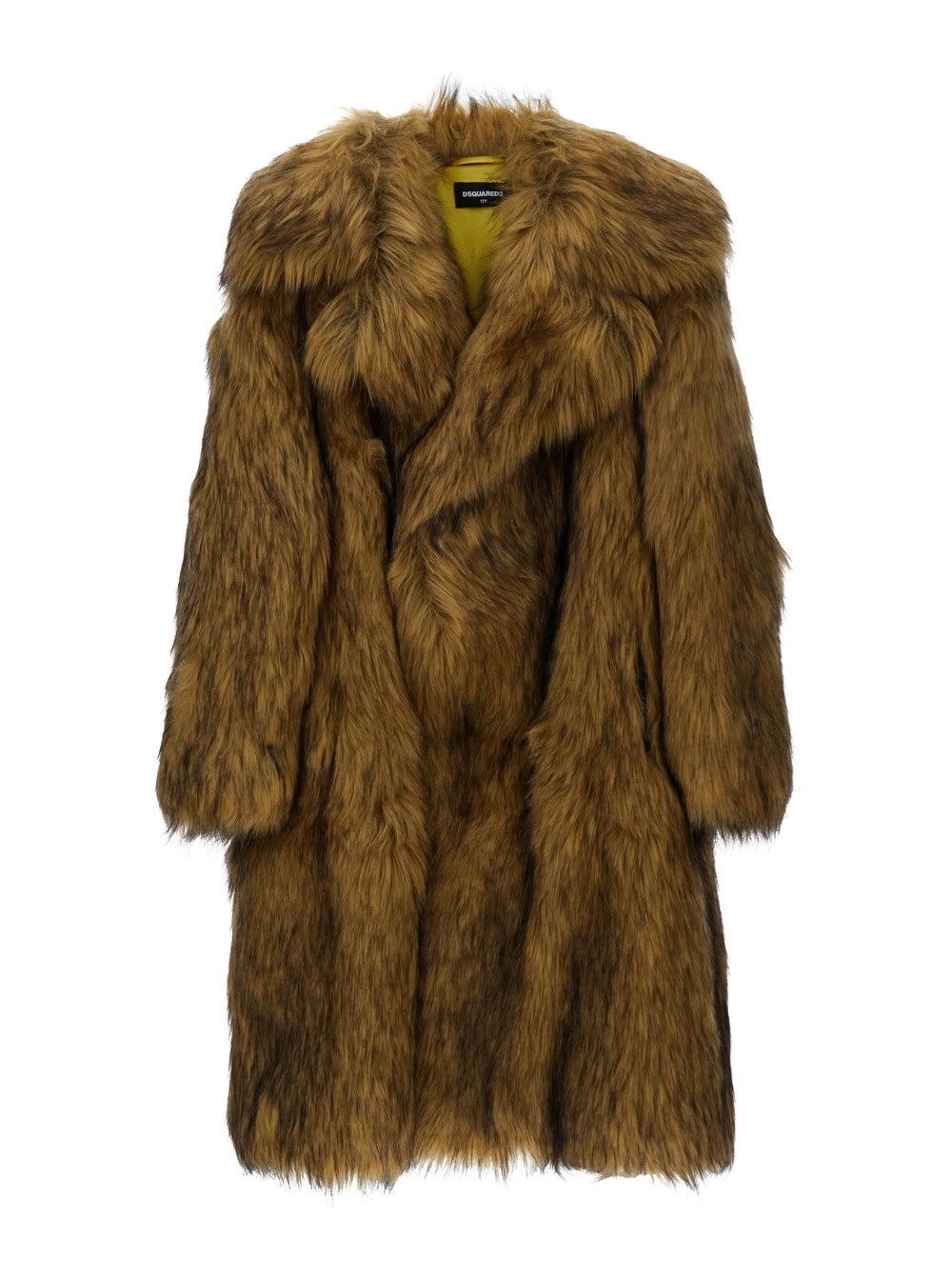 Brauner Mantel mit klassischem Revers aus Kunstpelz Mädchen