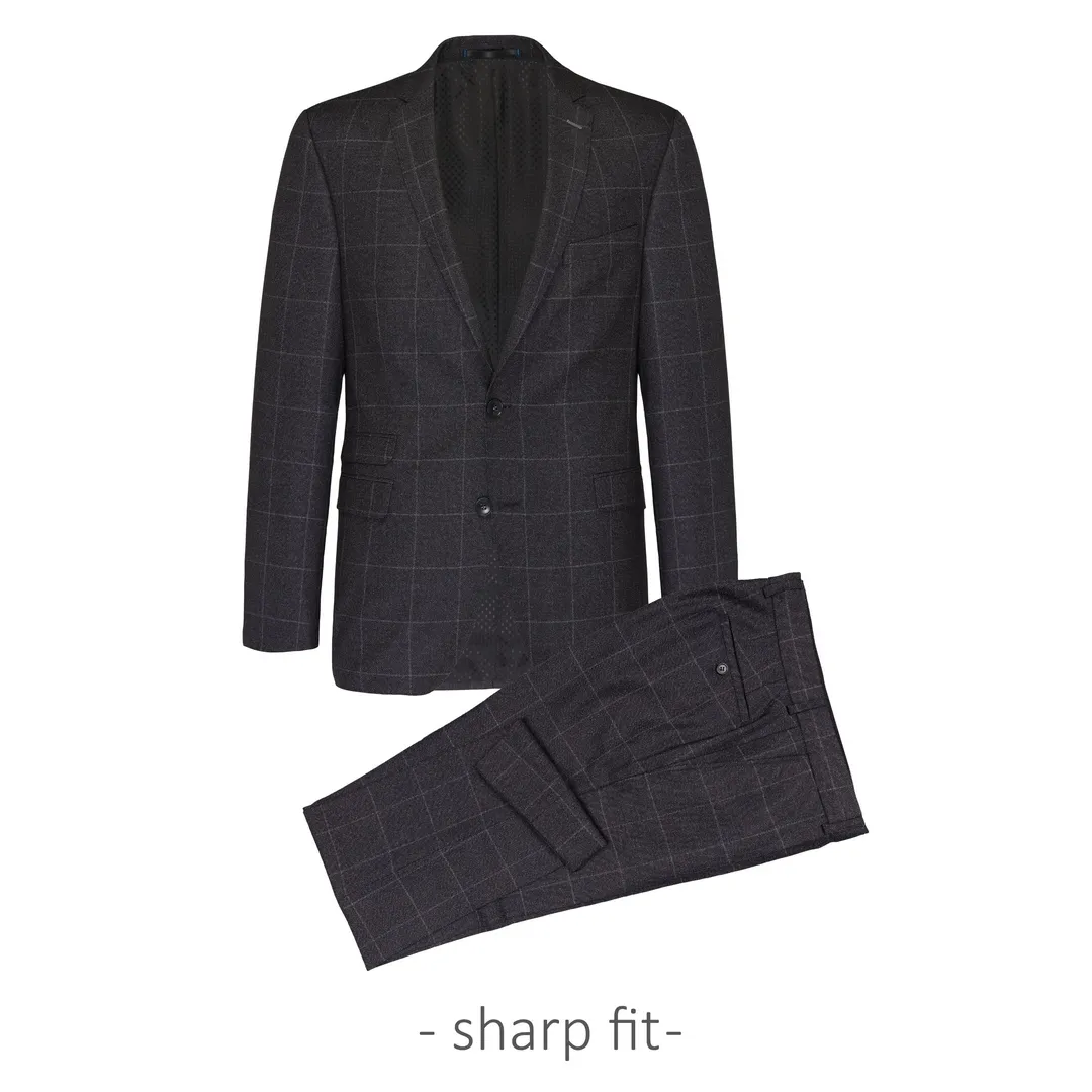 Carl Gross Anzug Hose Sakko Anzughose Jackett Finnegan grau kariert 60-052N3 313112 83
