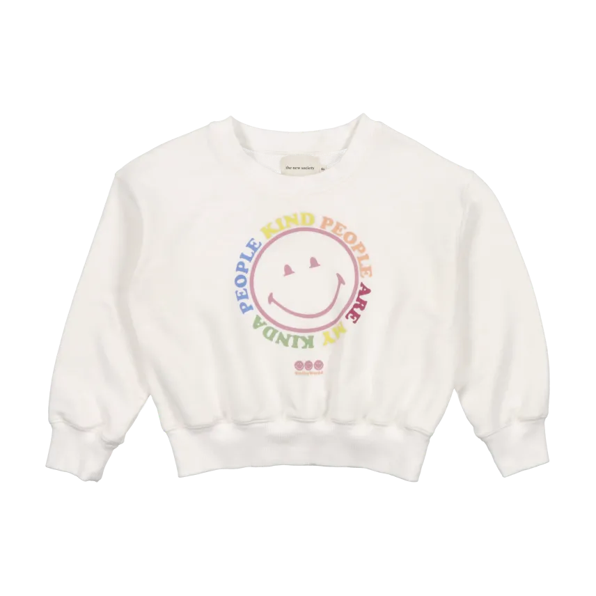Rundhalsausschnitt-Sweatshirt mit Smiley aus Baumwolle Weiss ROLLING