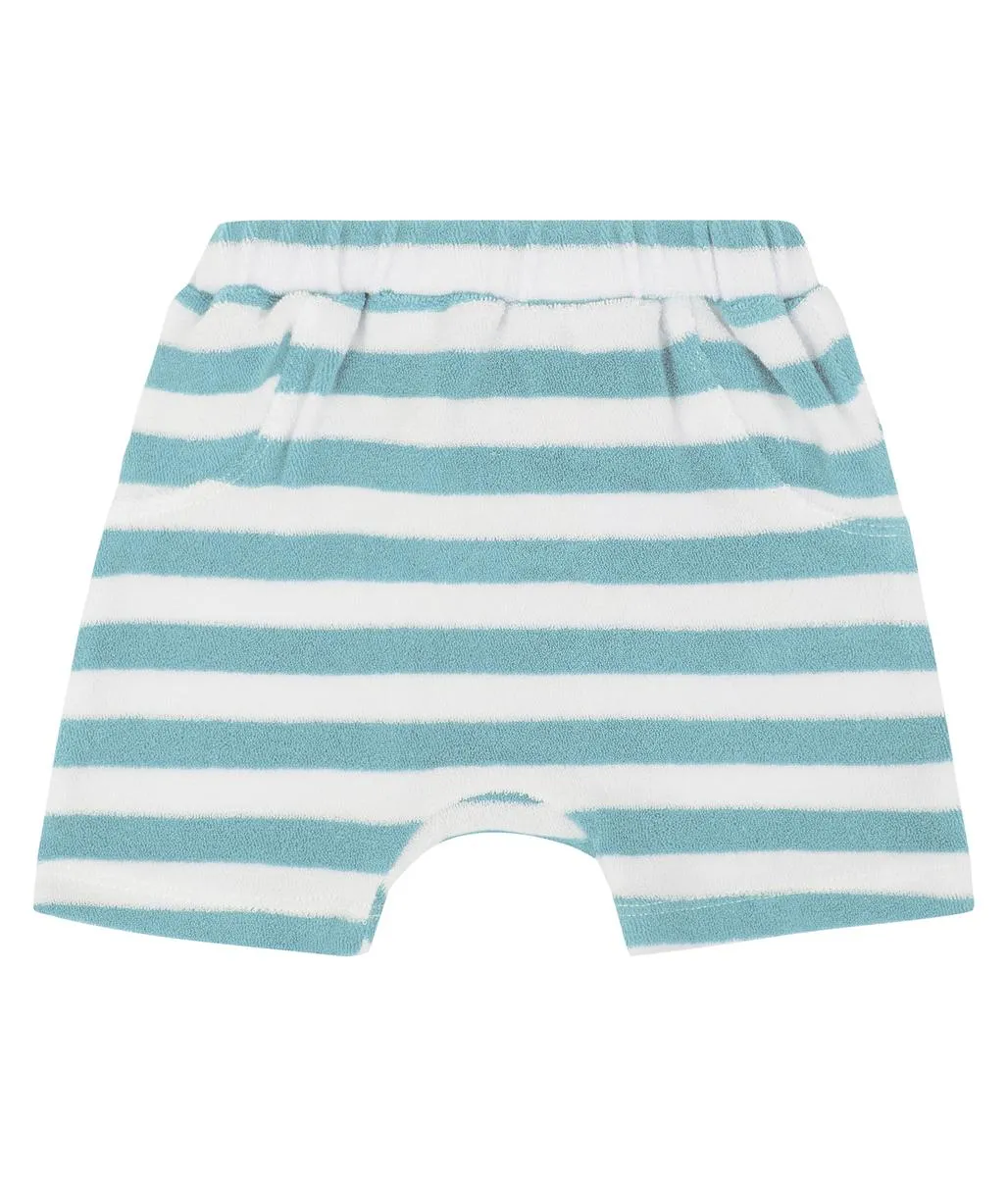 Frottee-Shorts "Emilio", hellblau-gestreift, Biobaumwolle