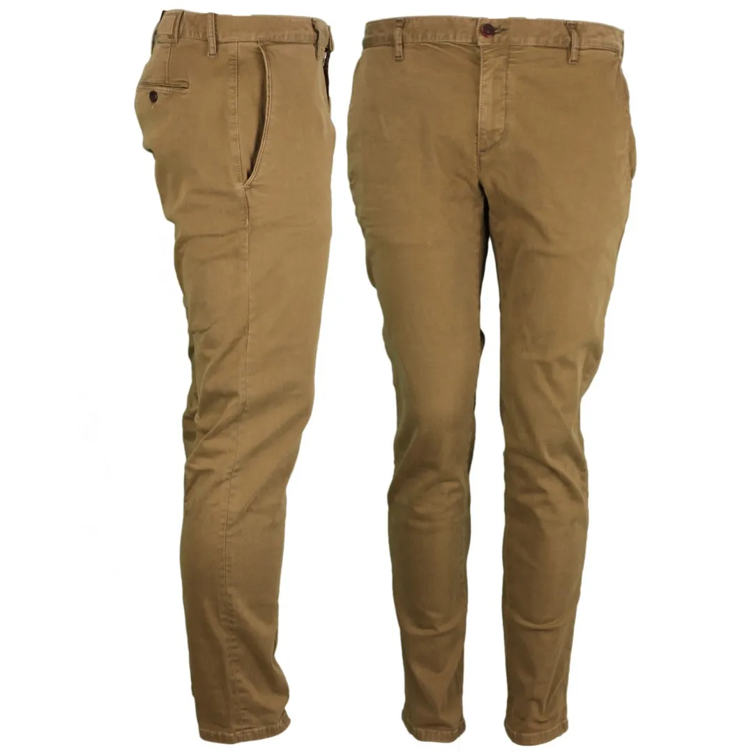 Alberto Herren Chino Hose Slim Fit braun unifarben 62871283 540