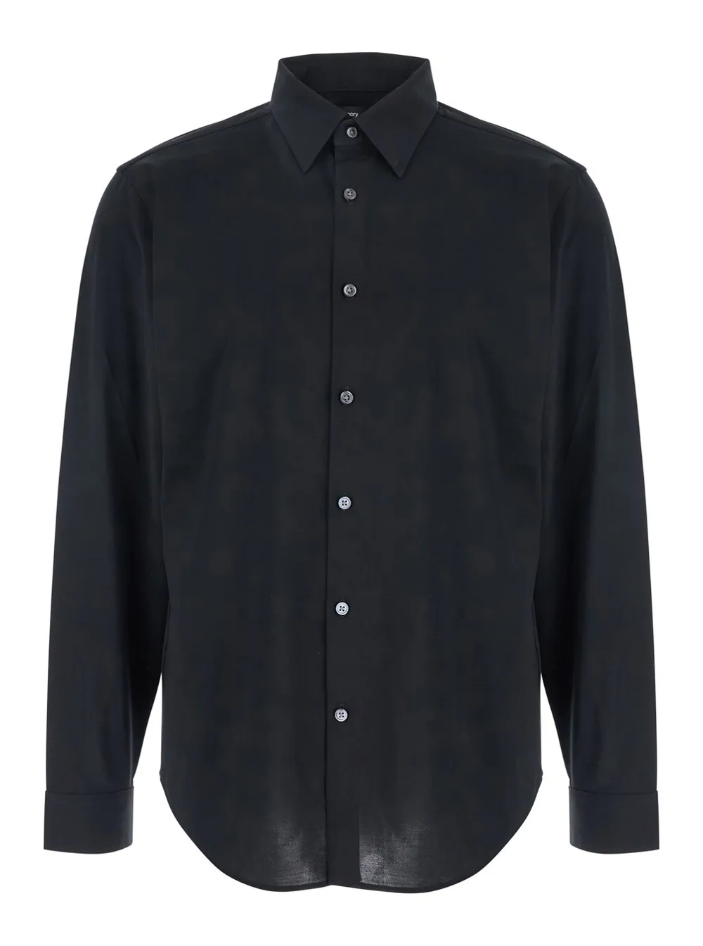 Schwarzes Hemd "Sylvain" mit spitzem Kragen aus Baumwollmischung Herren