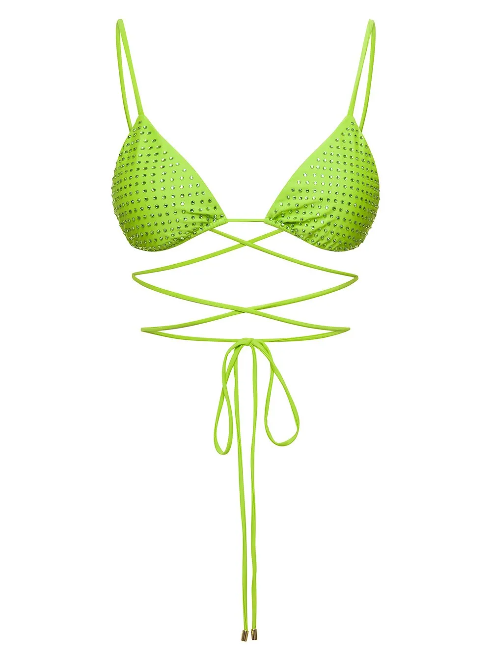 Bikini-Top für Damen aus vollflächigem Kristall-Verzierung in Grün Polyamid