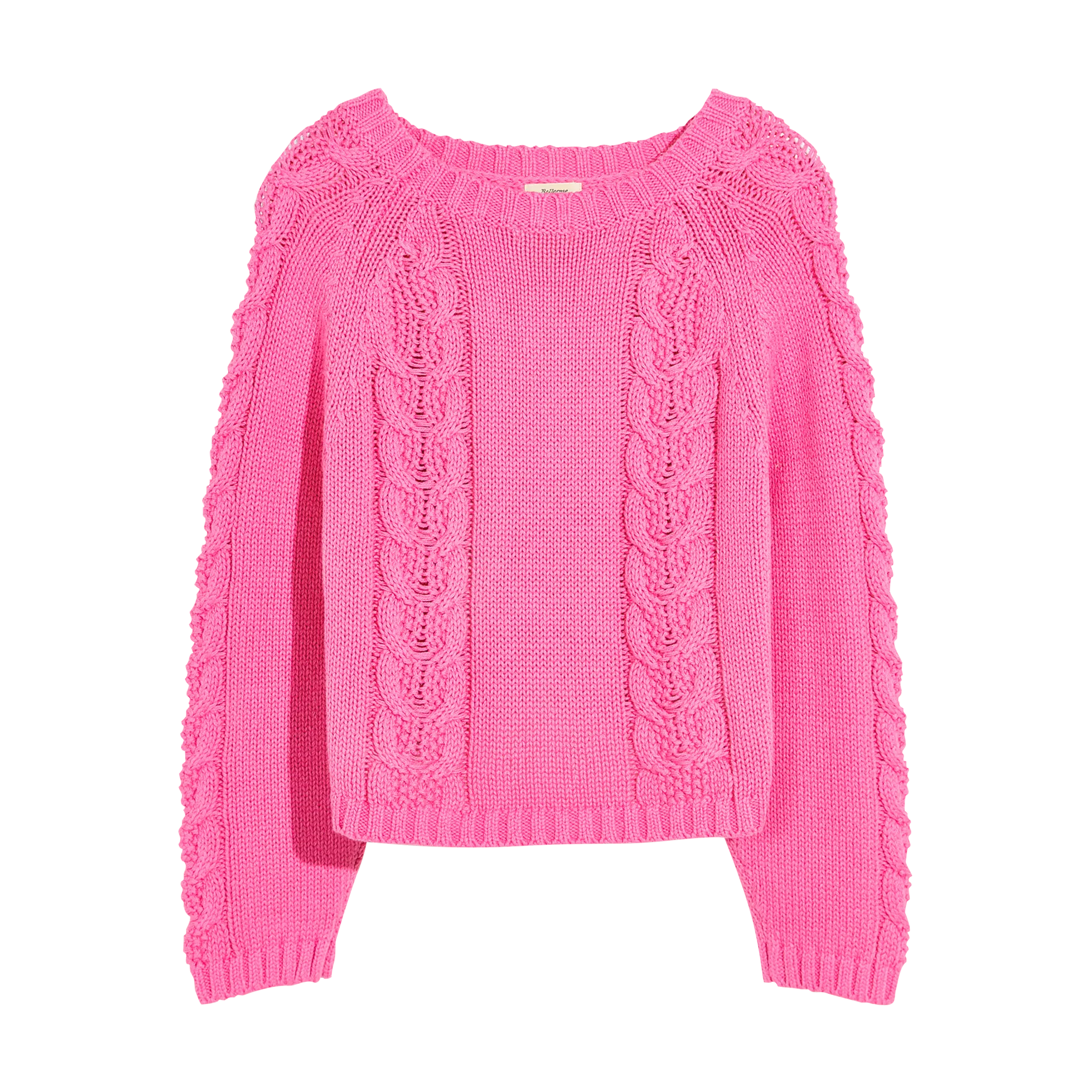 Baumwollpullover mit Lurex-Ausschnitt Rosa GAIMA