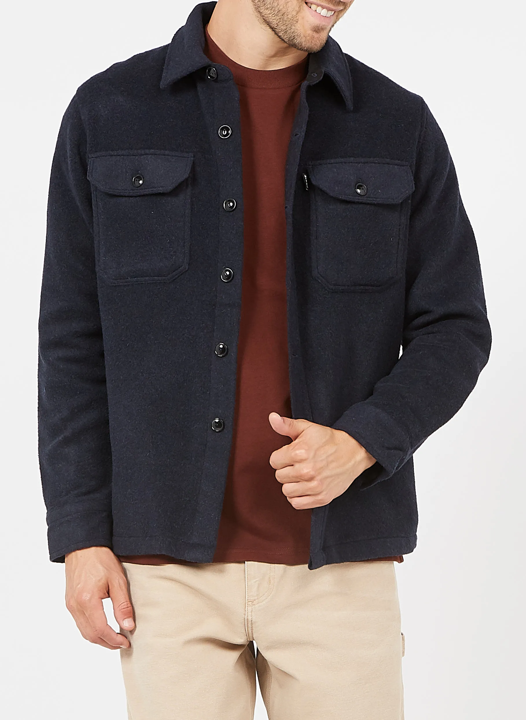 Hemdjacke mit klassischem Kragen Blau