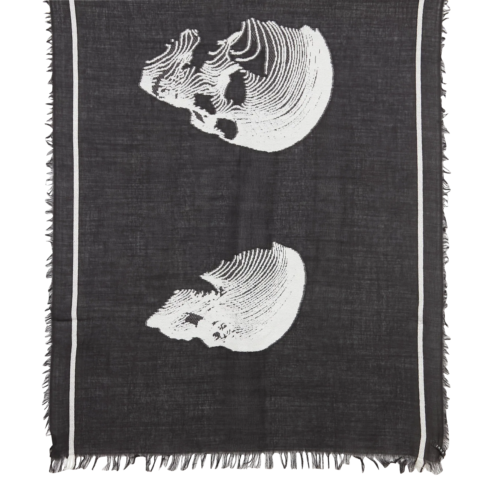 Melierter Wollschal Schwarz