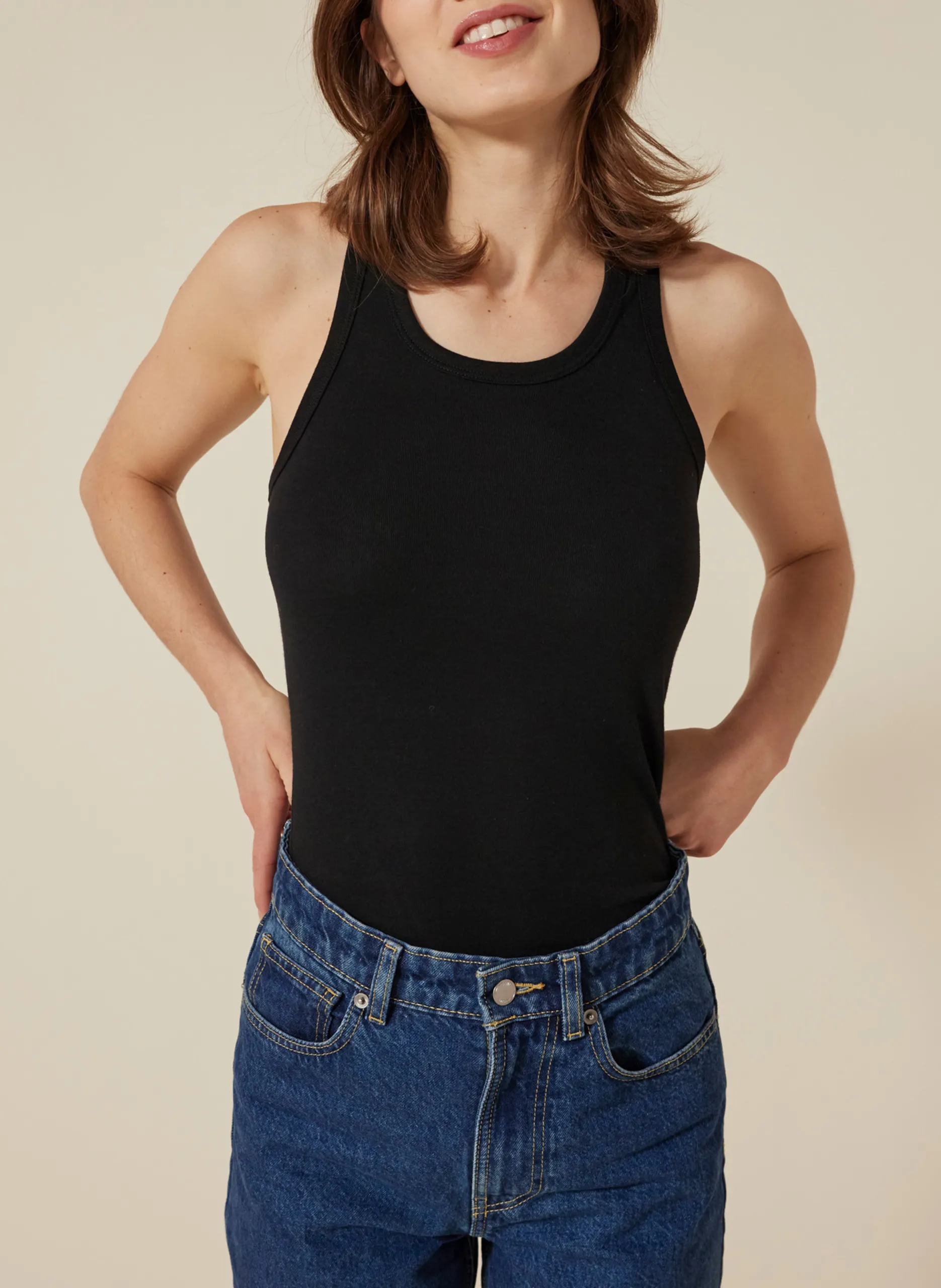 Tanktop aus Baumwolle Schwarz