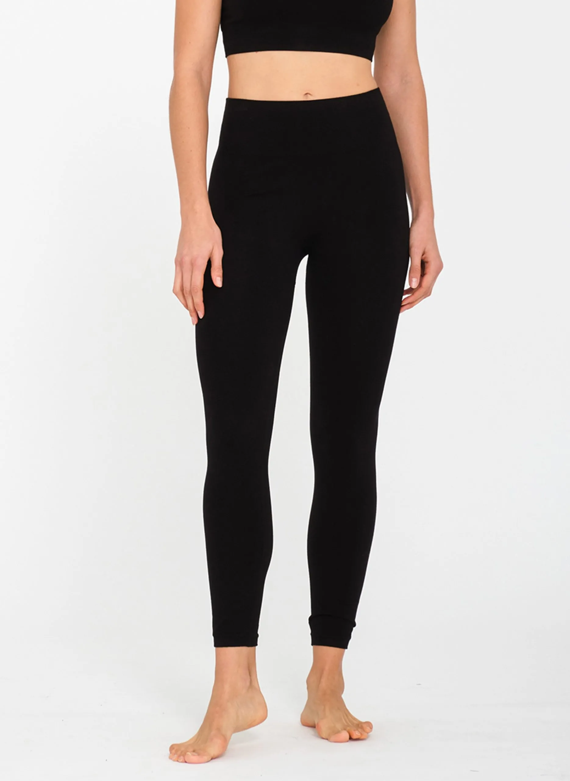 Sportleggings mit hohem Bund Schwarz