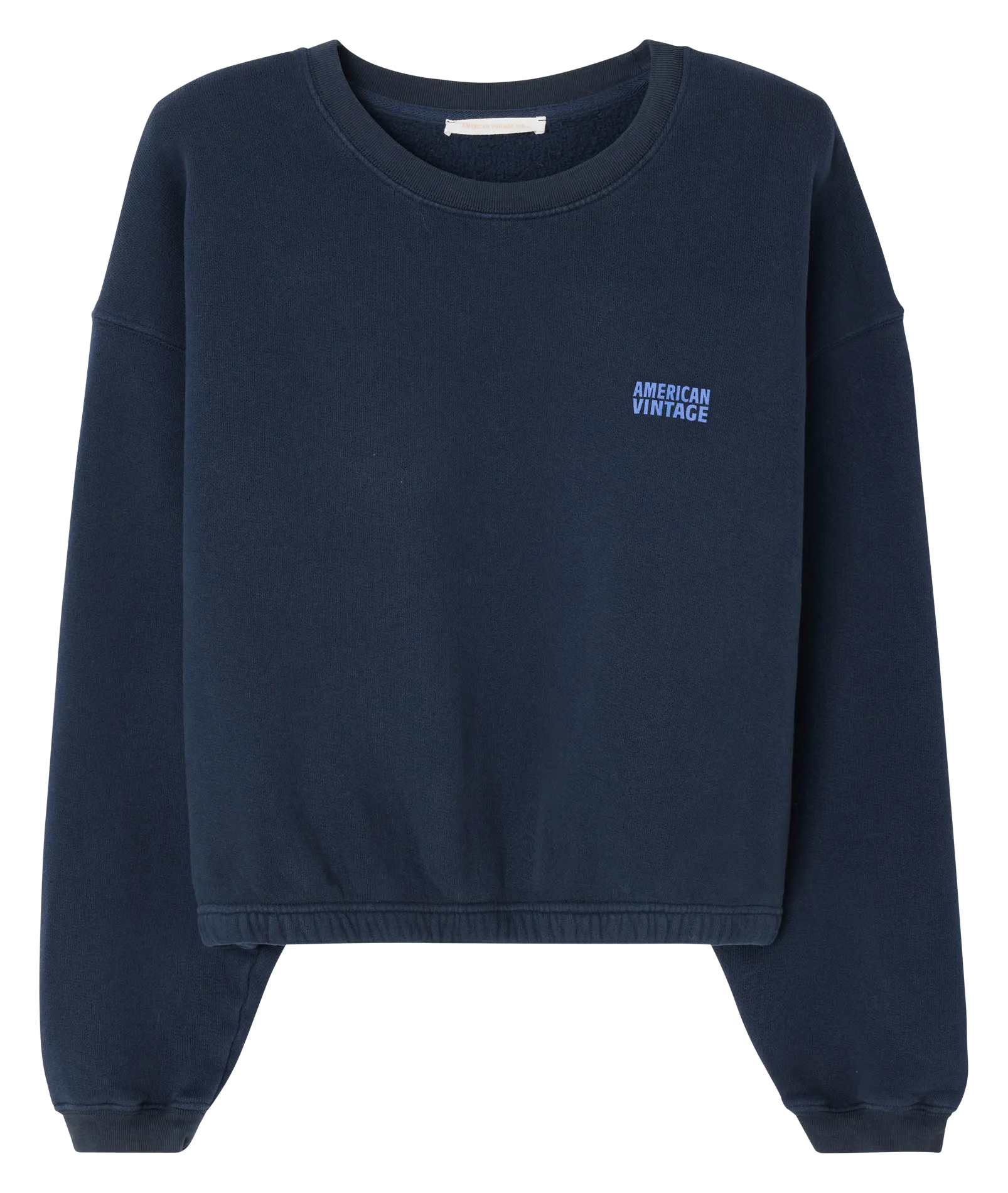 Kurzes Sweatshirt aus Baumwoll-Mix mit Rundhalsausschnitt Blau IZUBIRD