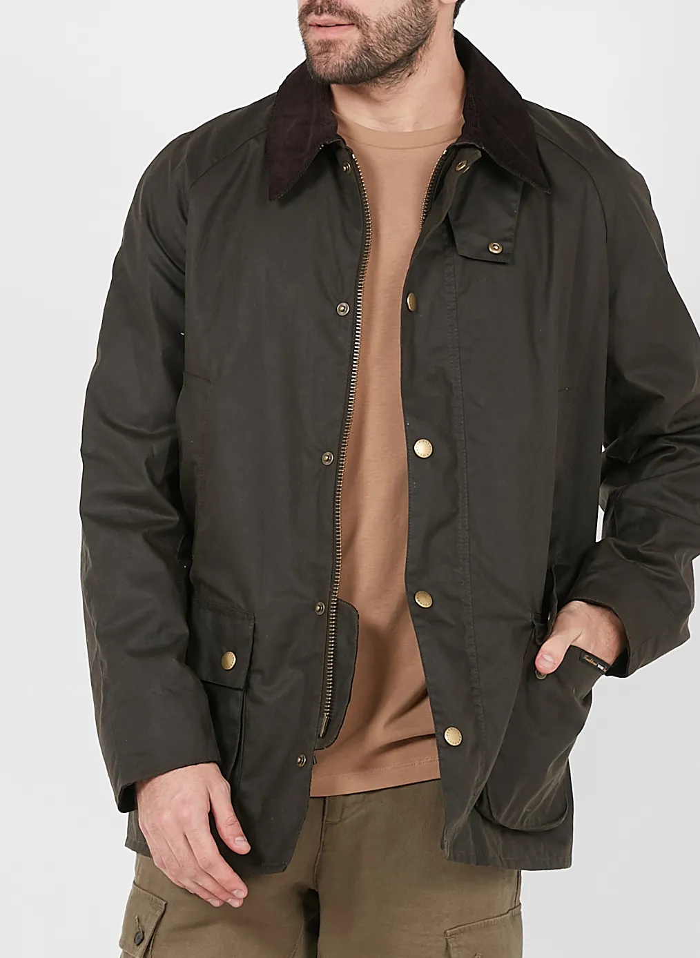 Baumwollmantel mit klassischem Kragen Khaki ASHBY