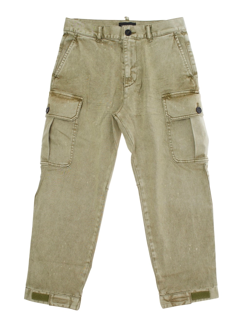 Grüne Cargohose mit Logo hinten aus Baumwolle Jungen