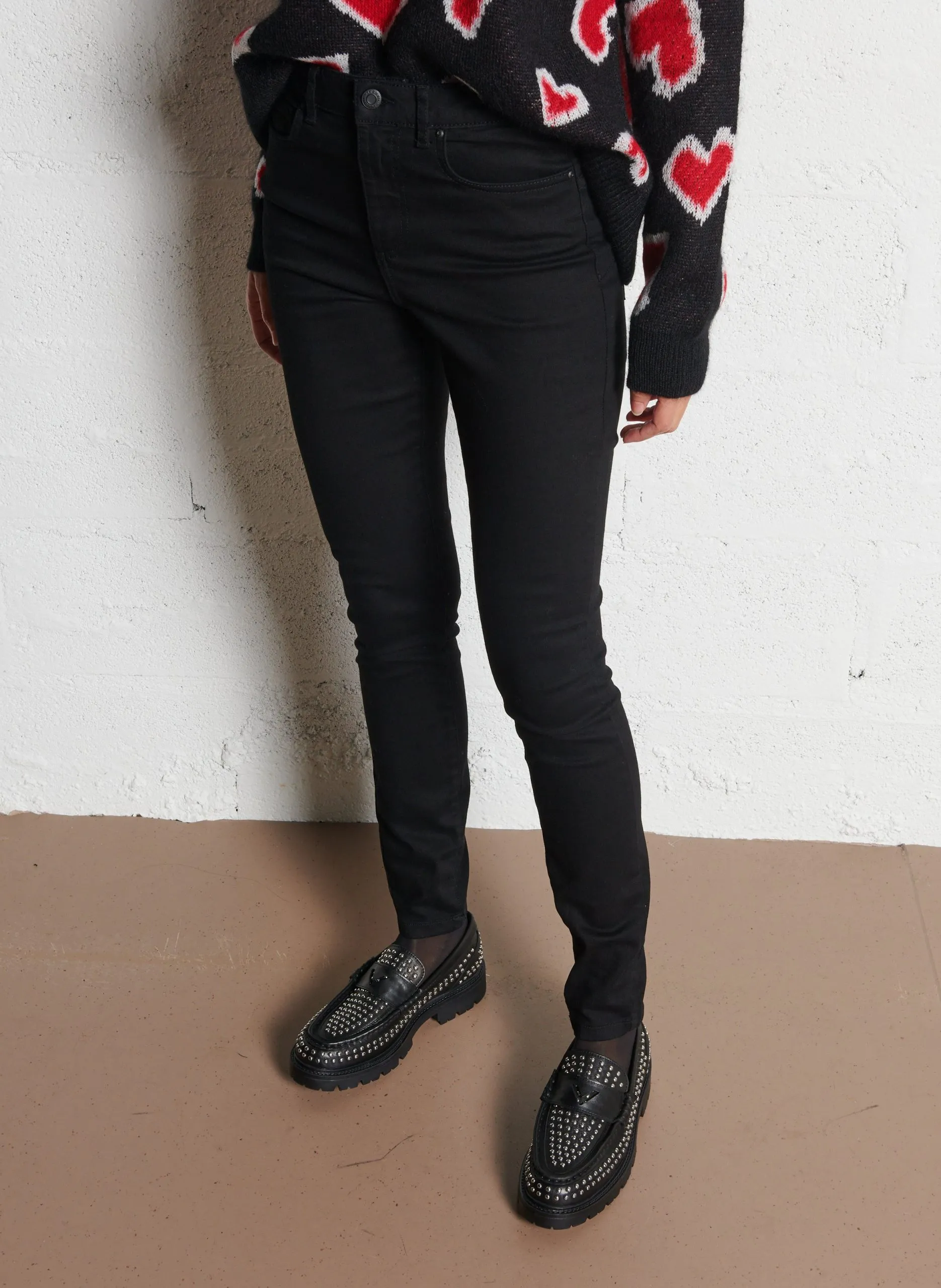 Slim Fit Jeans aus Baumwoll-Mix Schwarz NINA