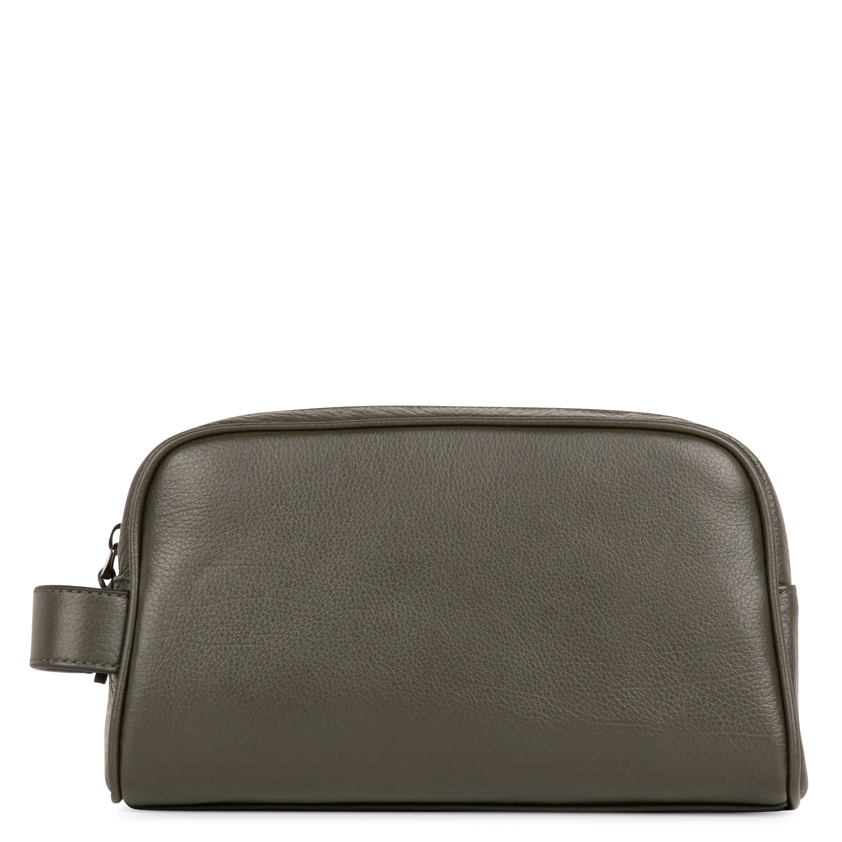 Kulturtasche aus Leder Khaki