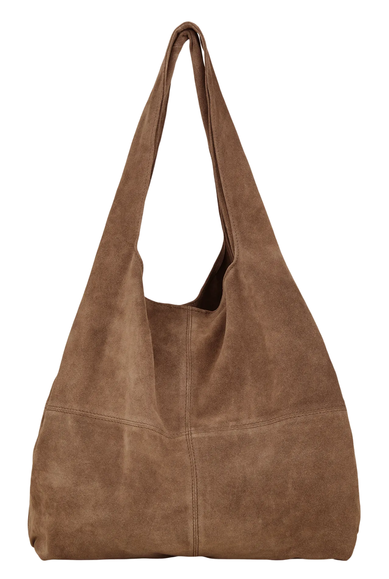 Geschnürte Beuteltasche aus strukturiertem Leder Beige