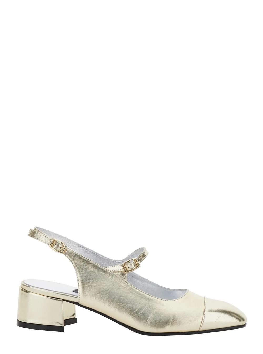 Slingback Pumps "Ischia" aus Metallic-Leder mit verstellbarem Riemen für Damen aus Lackleder