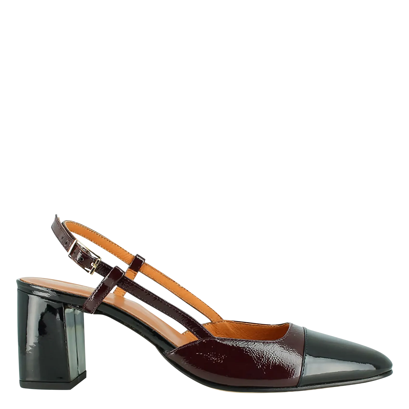 Slingbacks mit Lacklederabsätzen und Rot DHAPOP