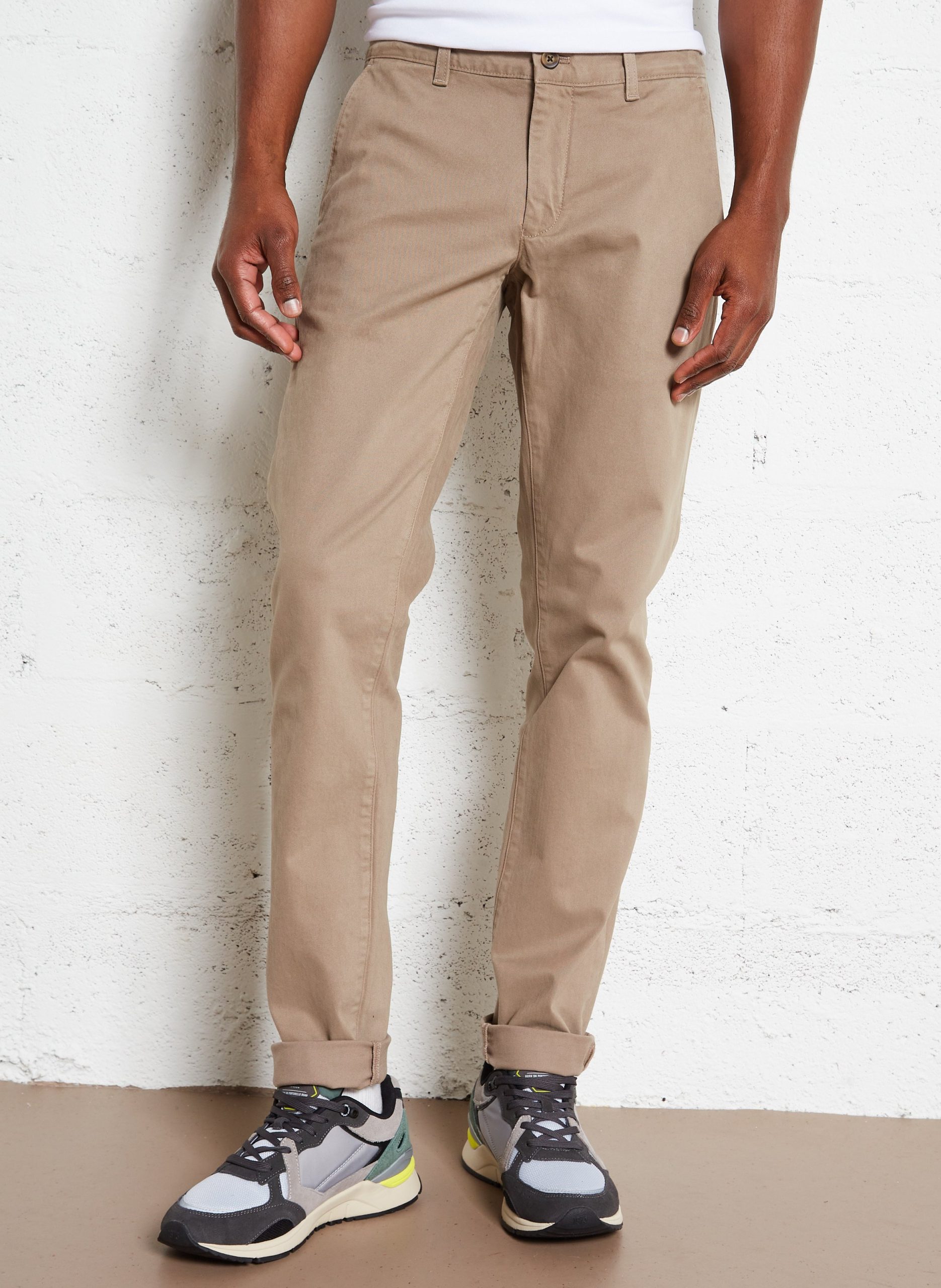 Hose aus Baumwoll-Mix, Slim Fit Braun