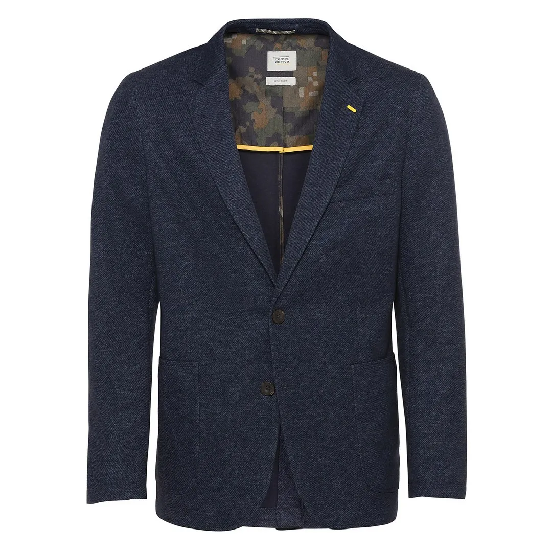 Camel active Herren Freizeit Jersey Sakko blau meliert 6E67 444155 43 navy