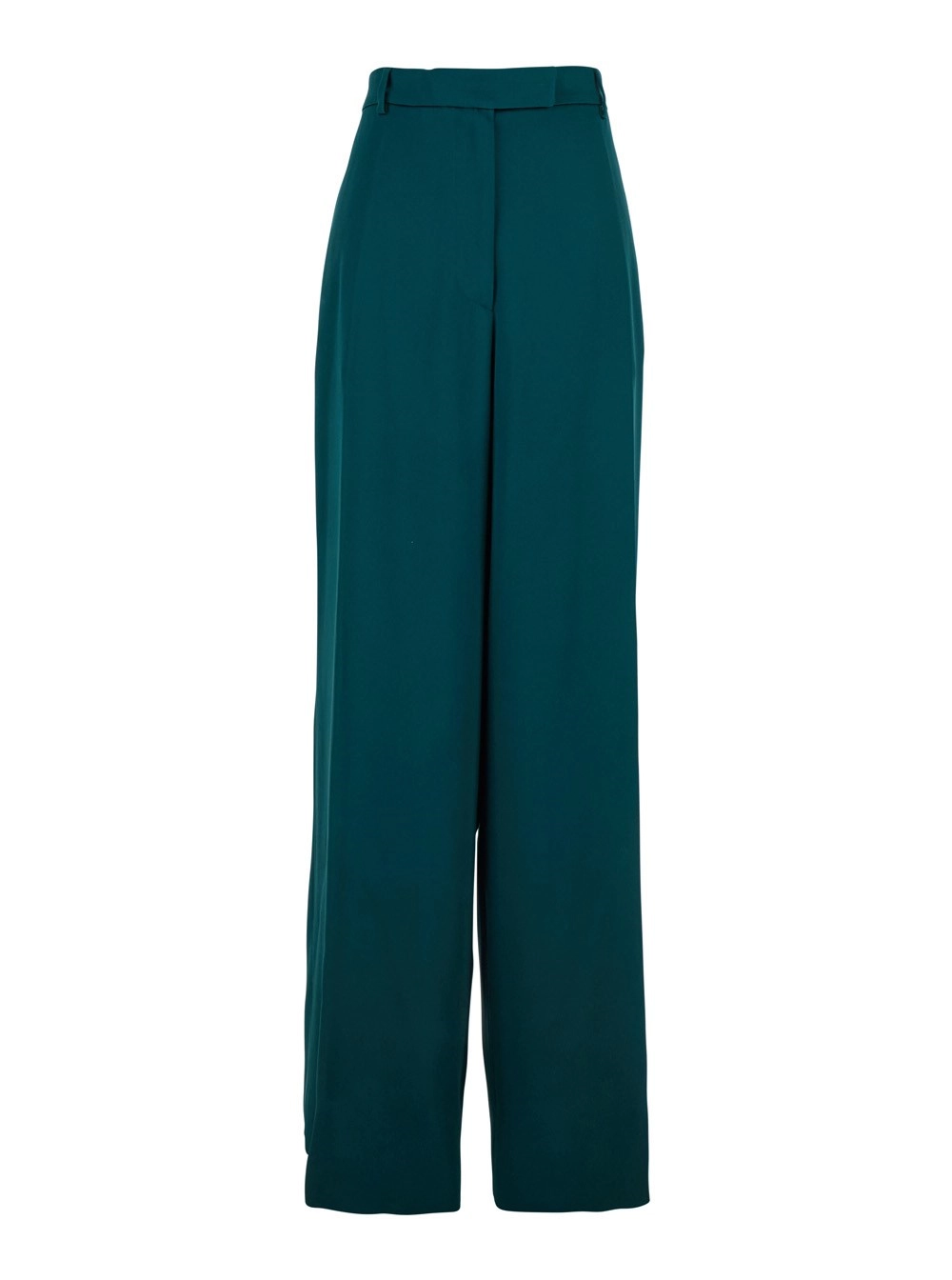 Blaue Hose mit Gürtelschlaufen aus Stoff Damen