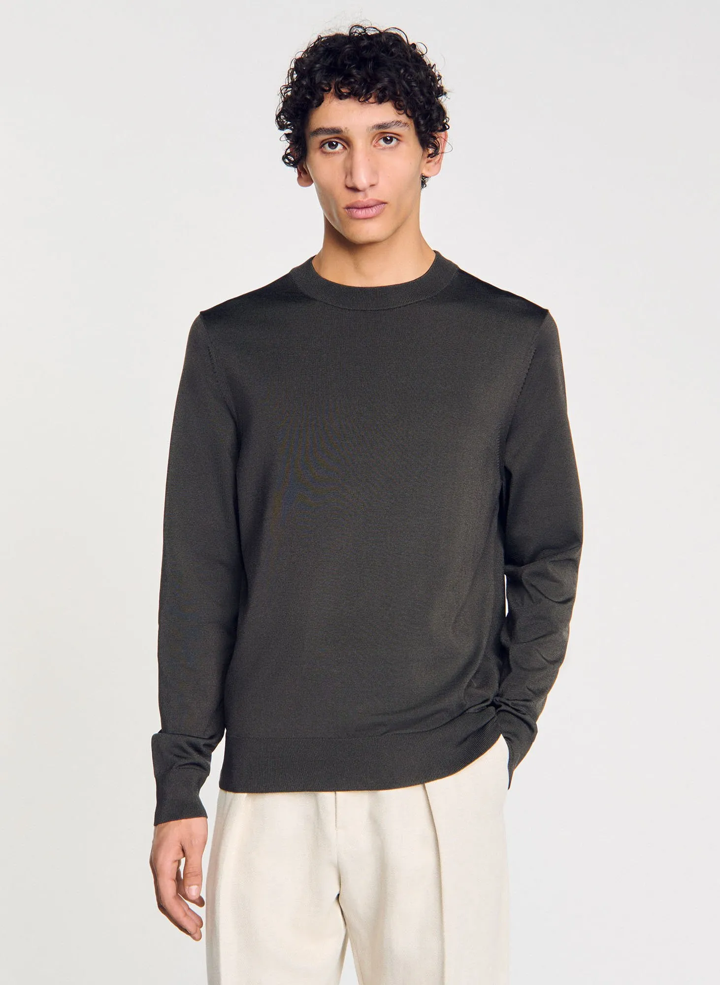 Taillierte Sweatshirt mit langen Ärmeln Khaki