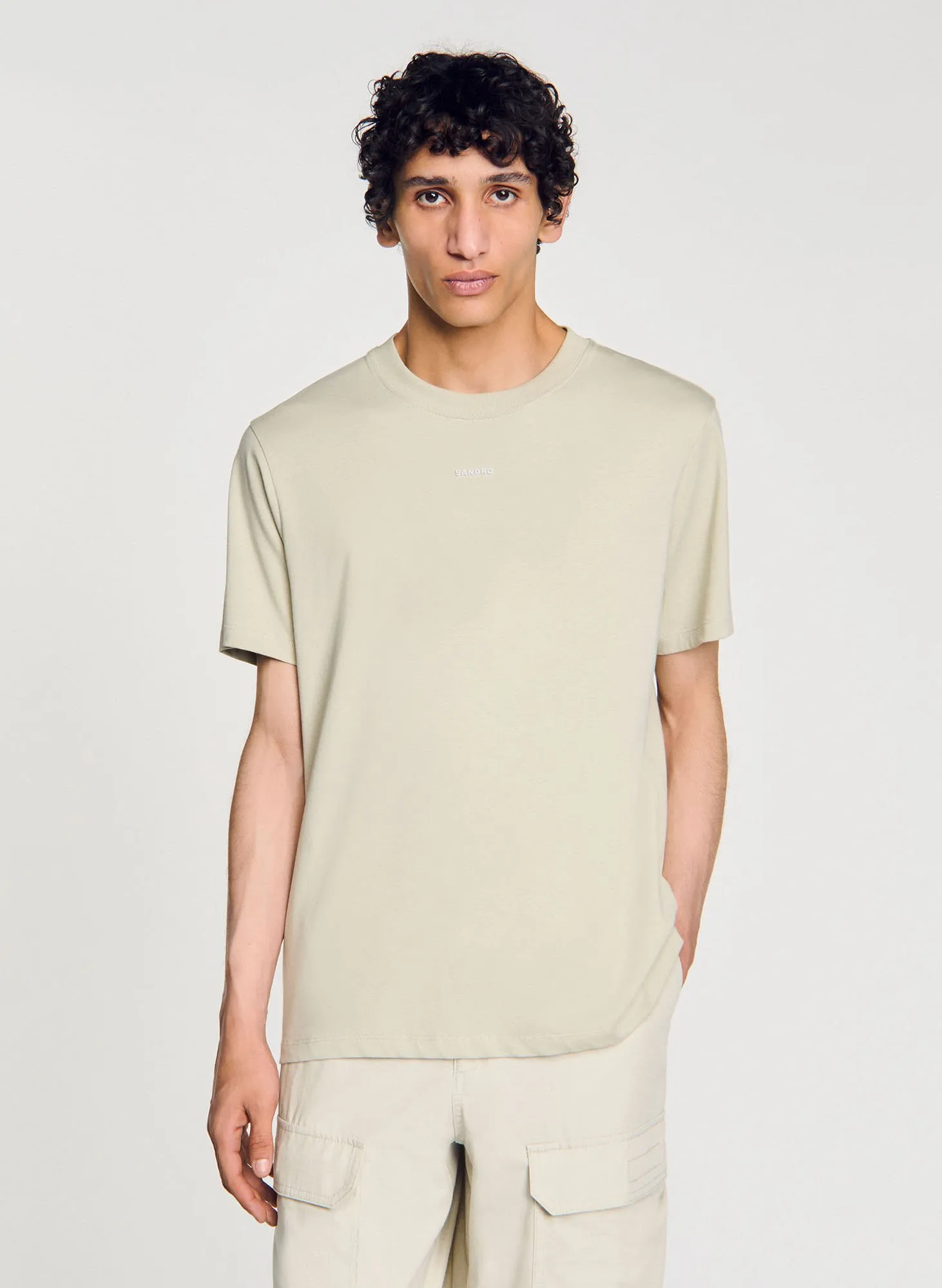 Gerade geschnittenes T-Shirt aus Baumwolle Khaki