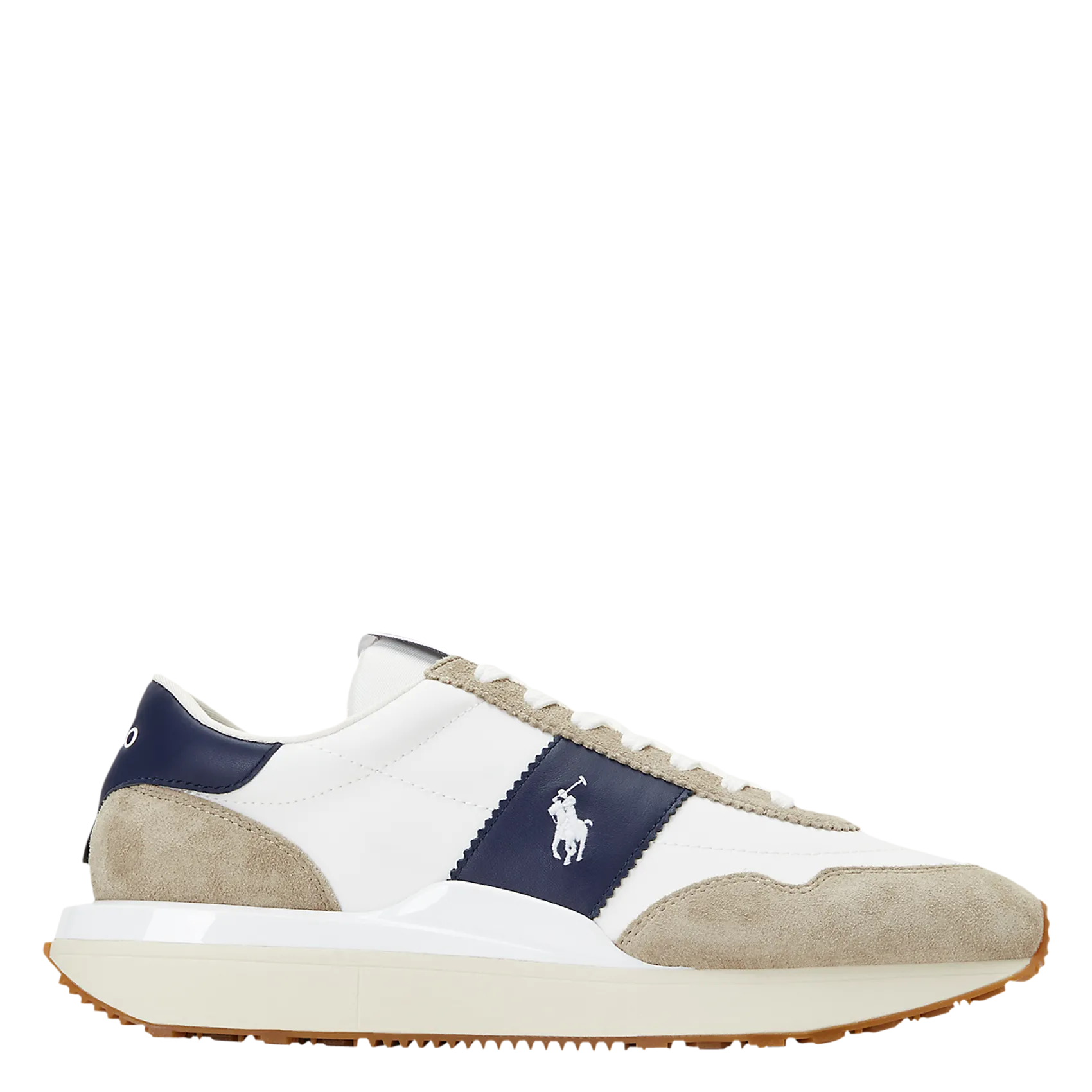 Sneaker aus Leder-Mix mit Keilabsatz Mehrfarbig