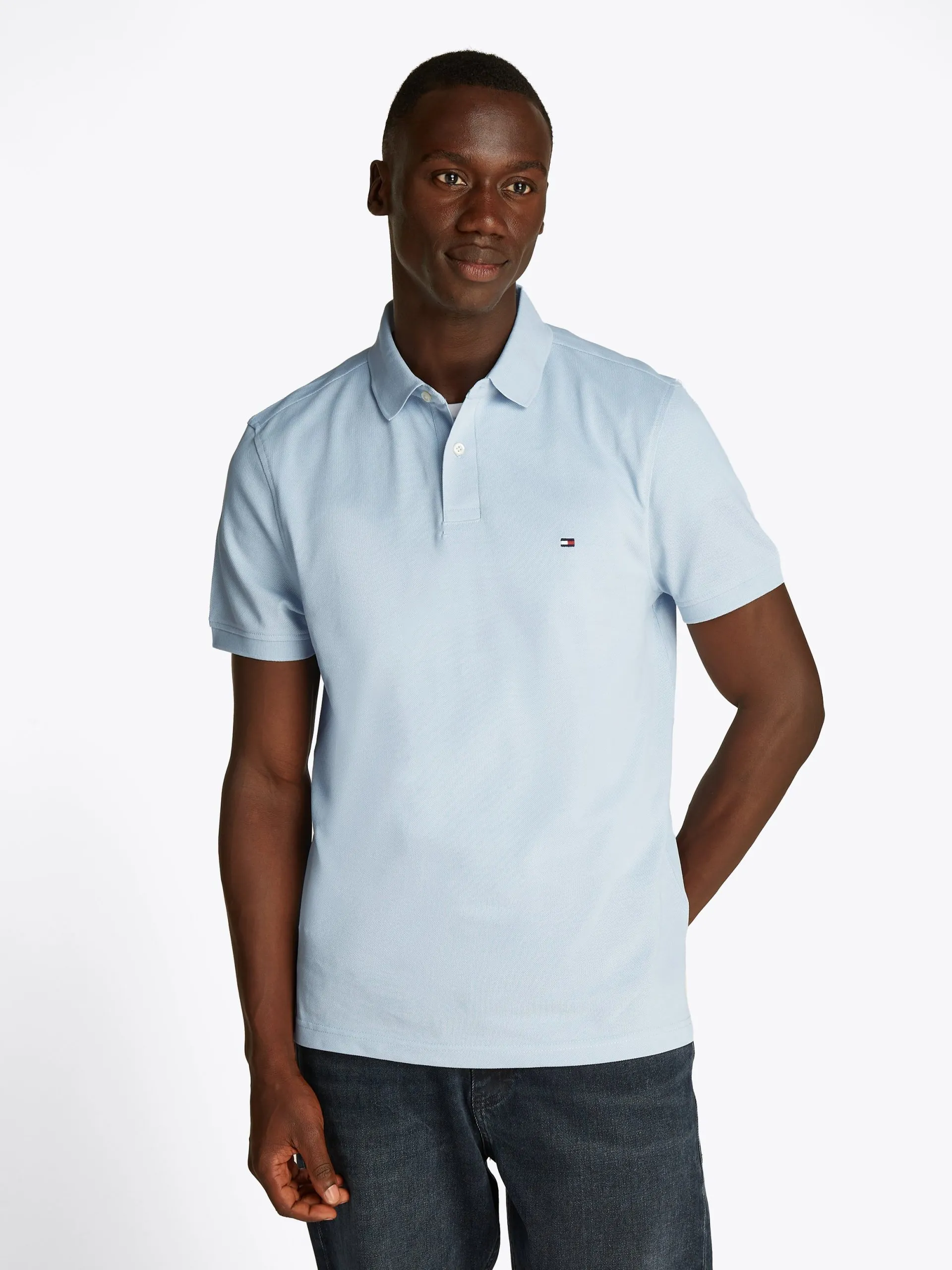 Poloshirt aus Bio-Baumwoll-Mix, Regular Fit Blau