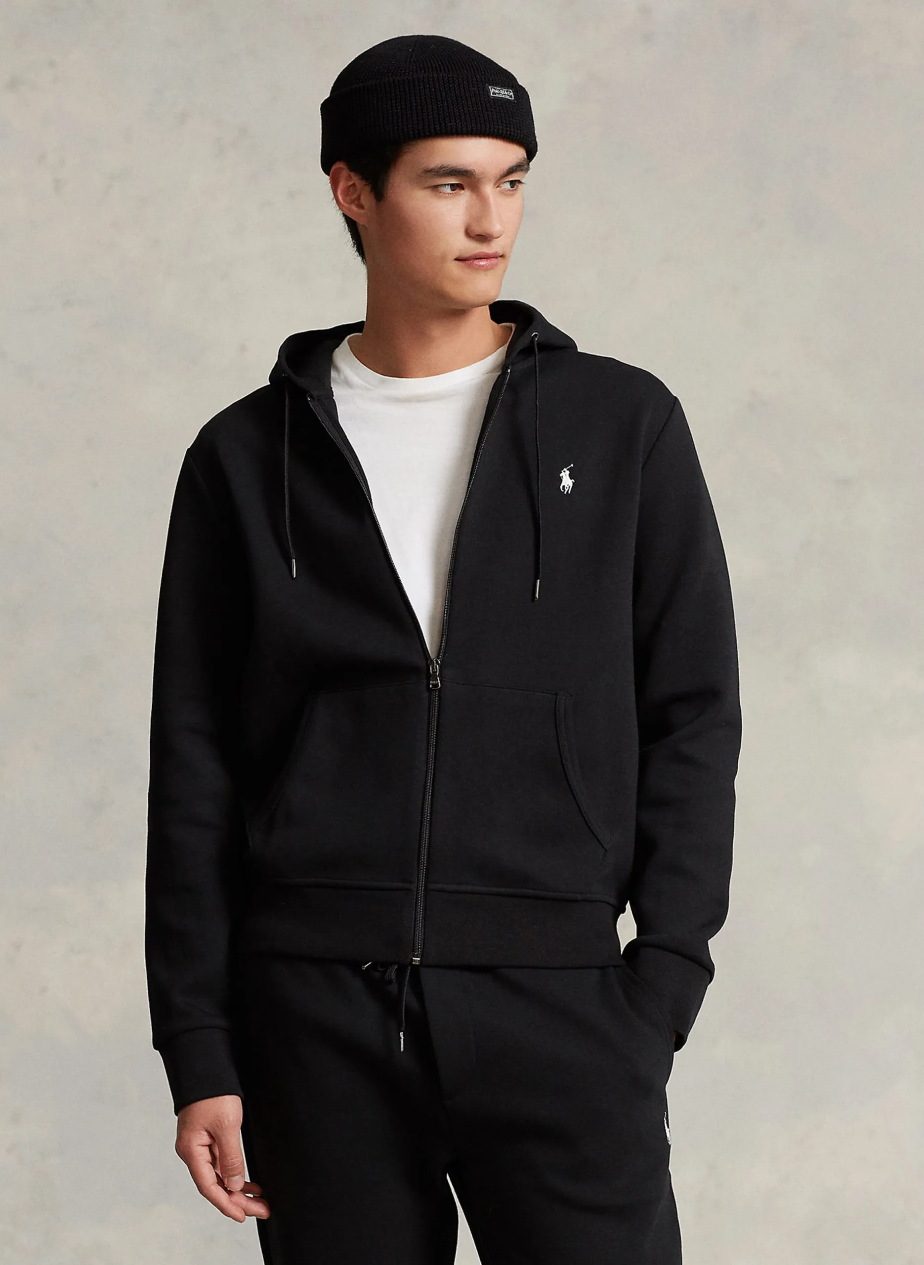 Kapuzensweatshirt aus Baumwoll-Mix Schwarz