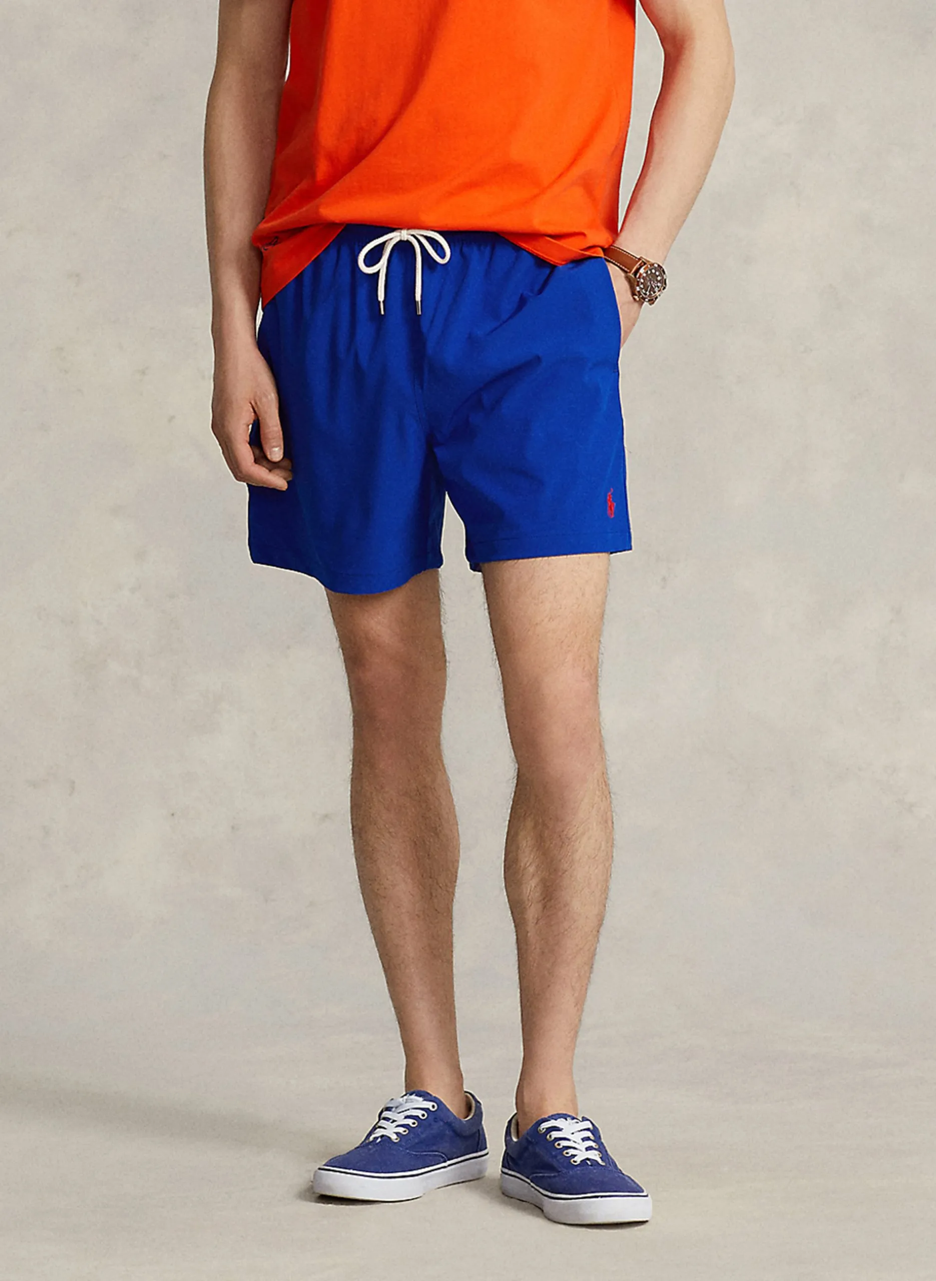 Einfarbige Badeshorts Blau