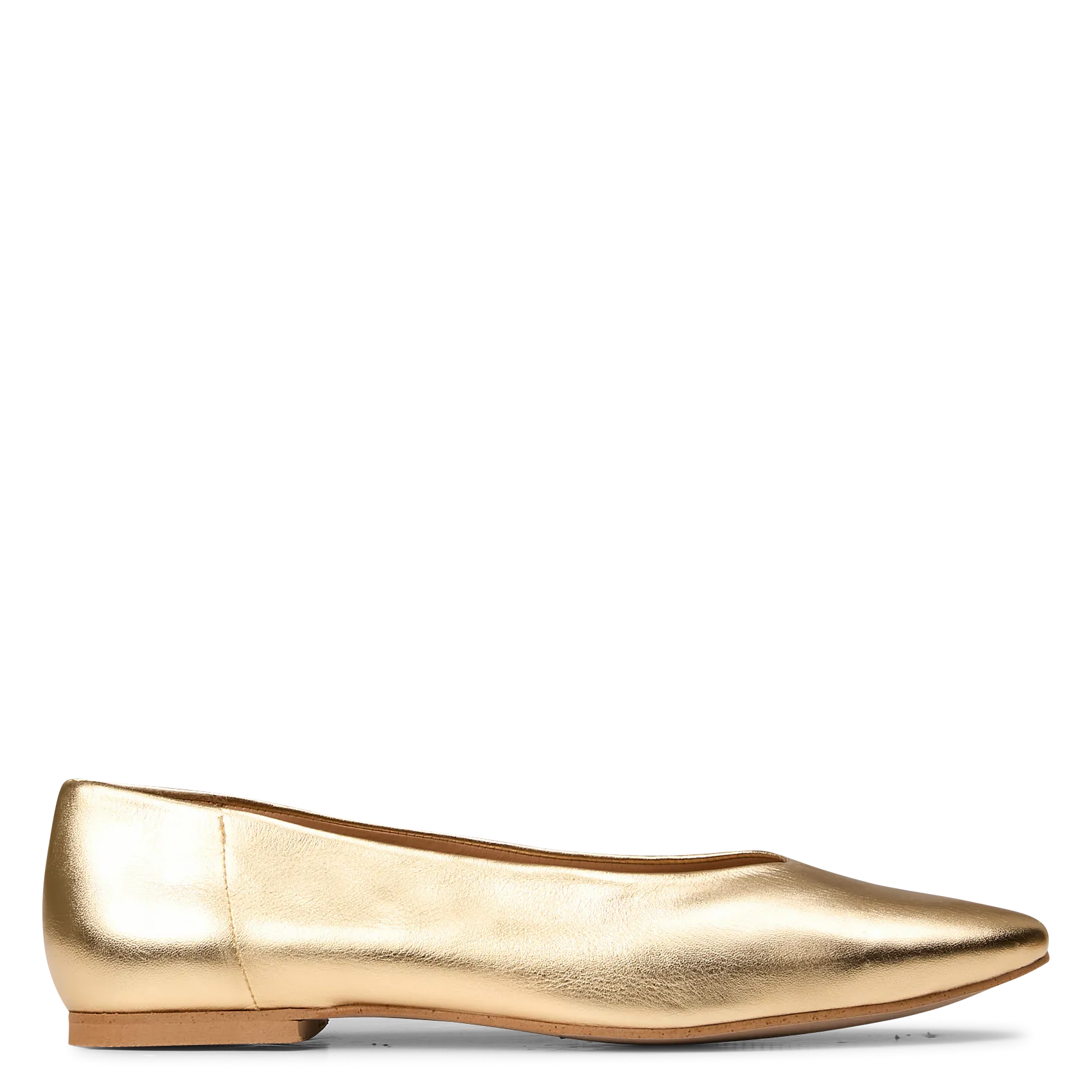 Flache Ballerinas aus Wildleder und Leder Golden MONA