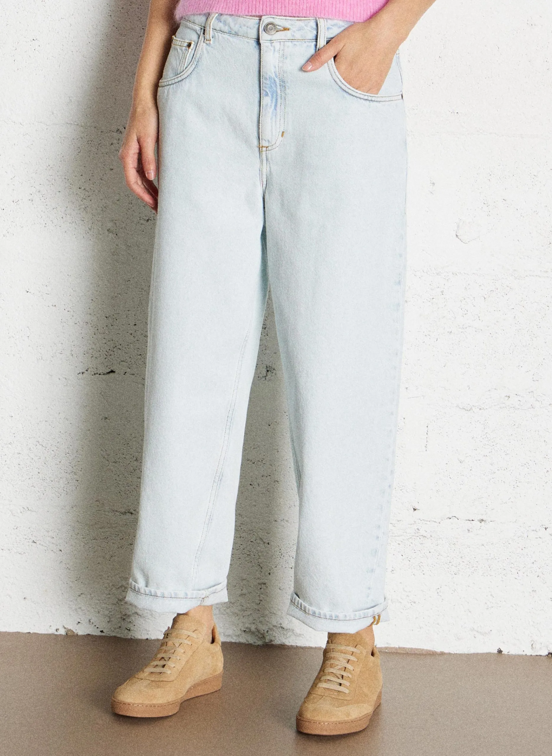 Mom-Jeans aus verwaschenem Denim Blau JOYBIRD-B