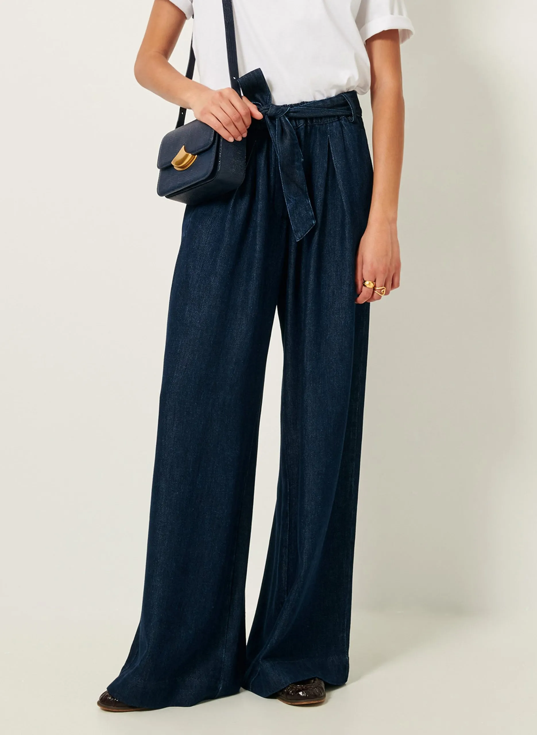 Azawood - Weite Hose mit hohem Bund Blau RINIM