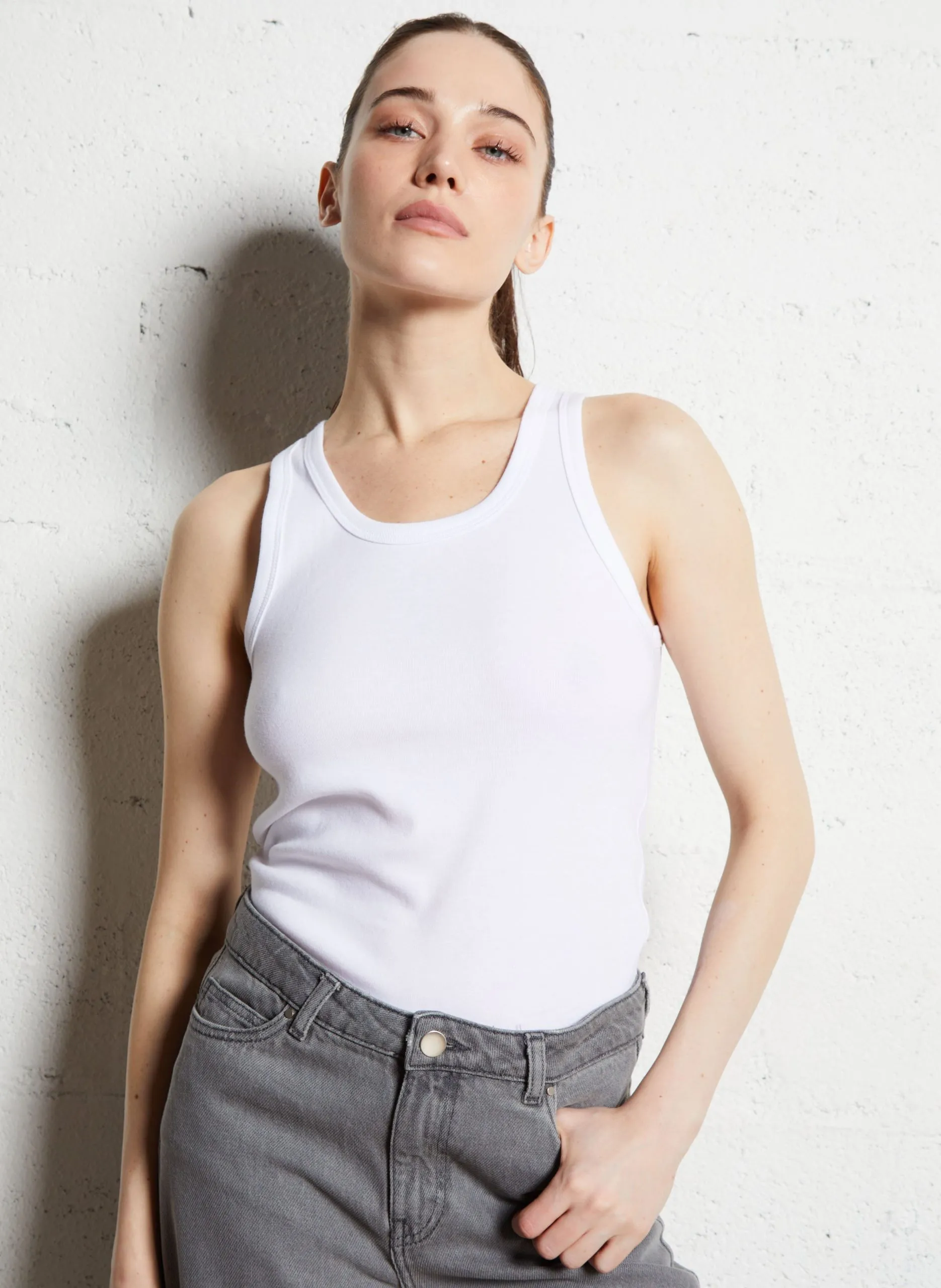 Tanktop aus Baumwolle Weiss