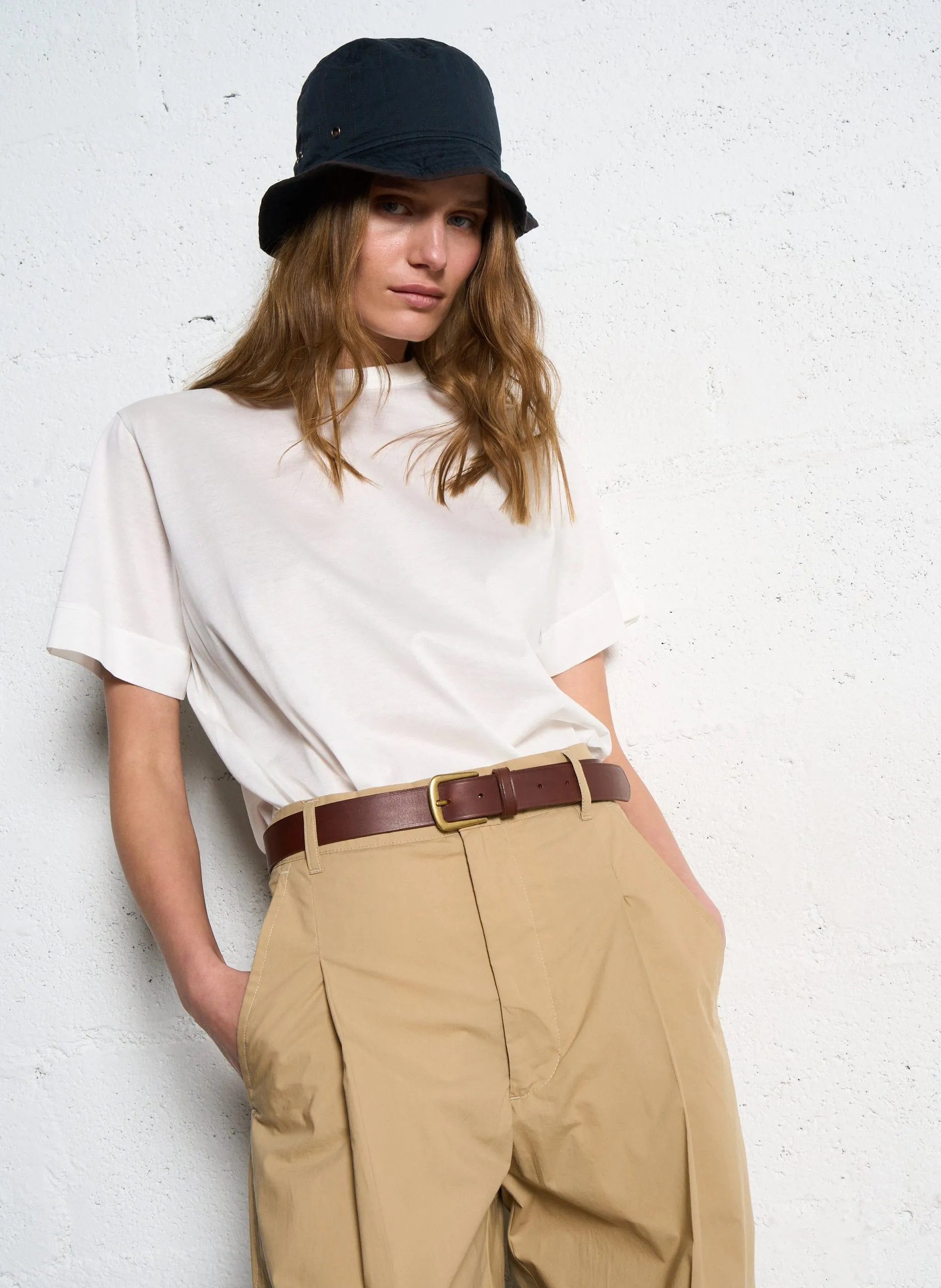 Rundhals-T-Shirt aus Baumwolle Weiss BASIC