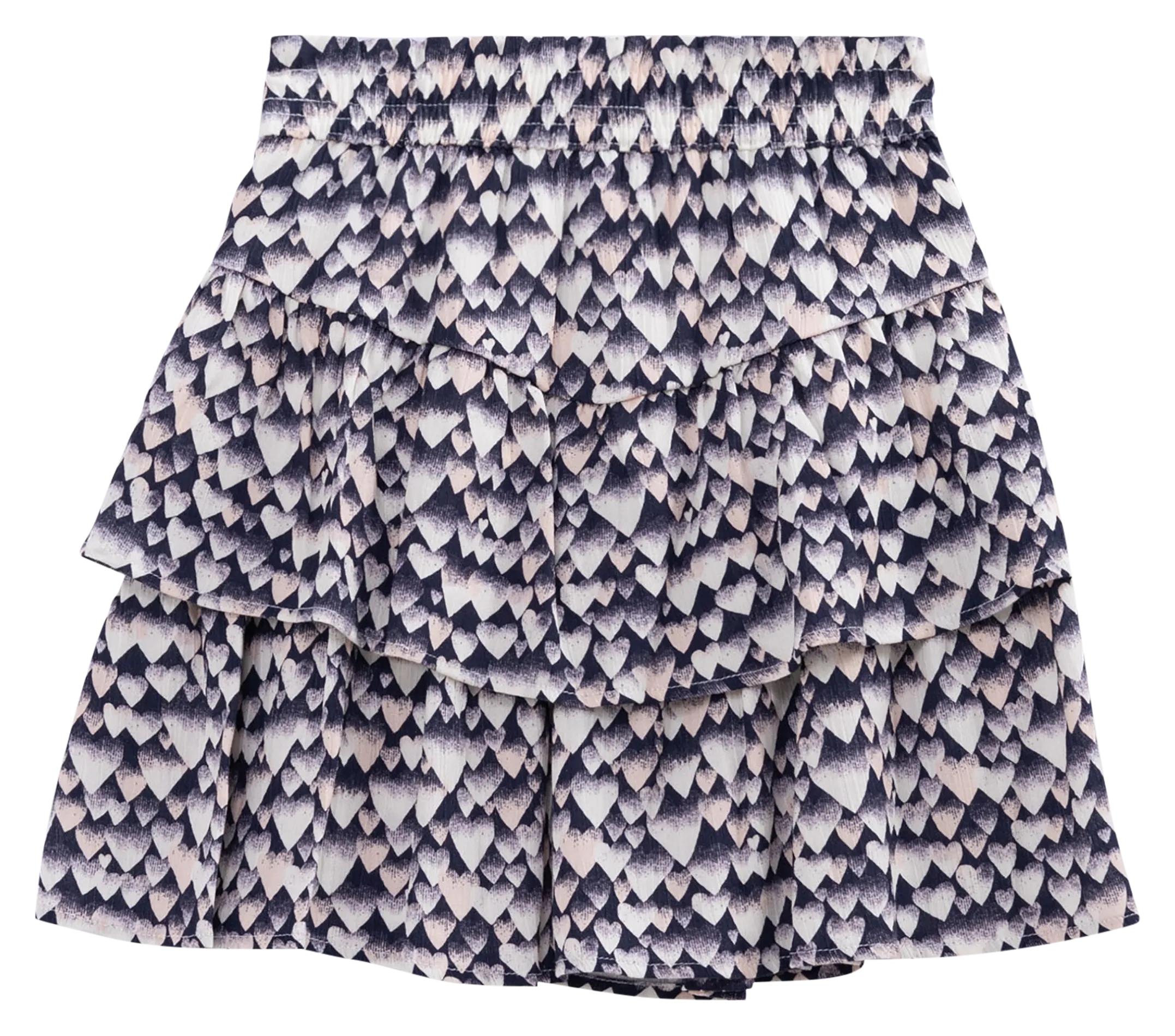 Bedruckter Volantrock Blau