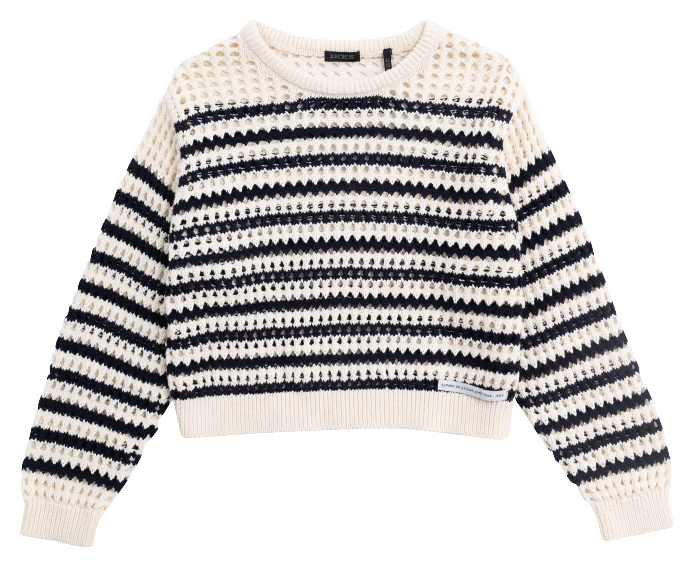 Gerader Rundhals-Pullover aus Baumwolle Weiss