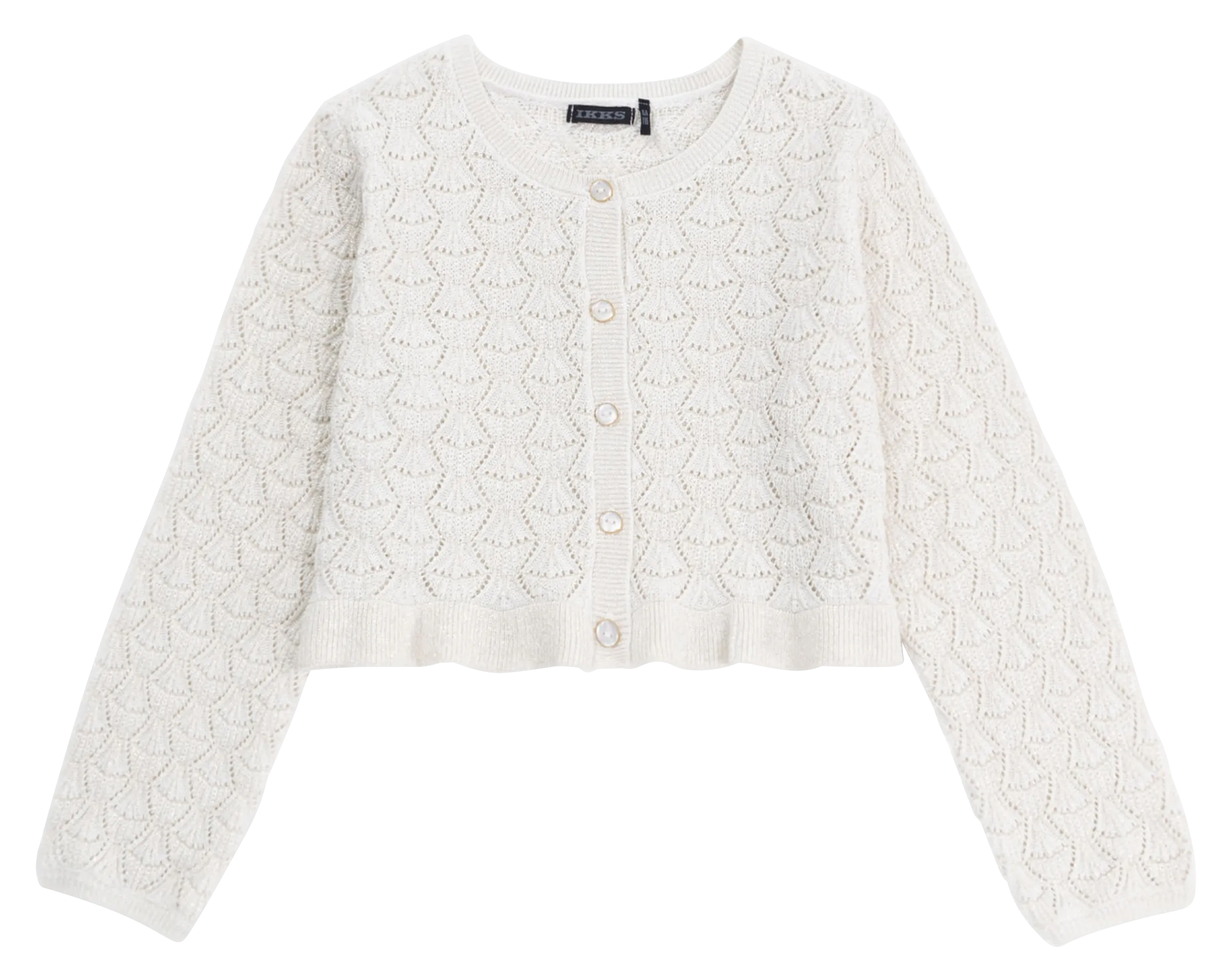 Gerader Cardigan aus Baumwollmischung Silber