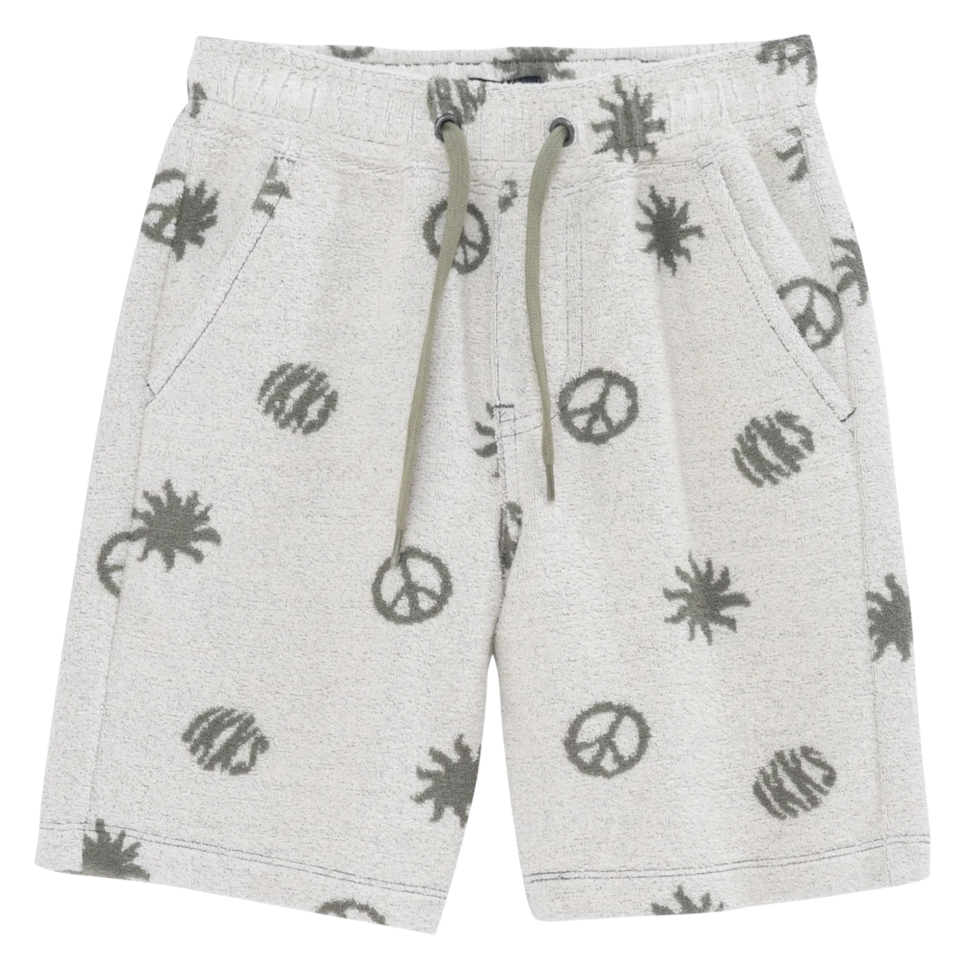 Bedruckte Bermuda-Shorts aus Baumwollmischung Khaki