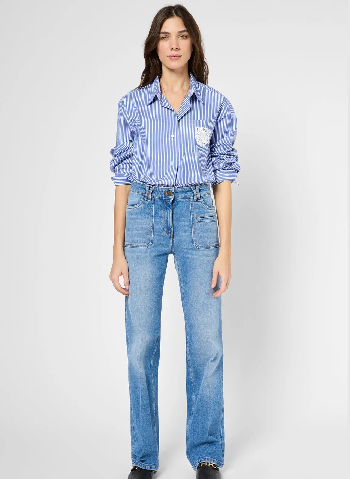 Charlotte - Flared Jeans aus Baumwolle Blau AVA
