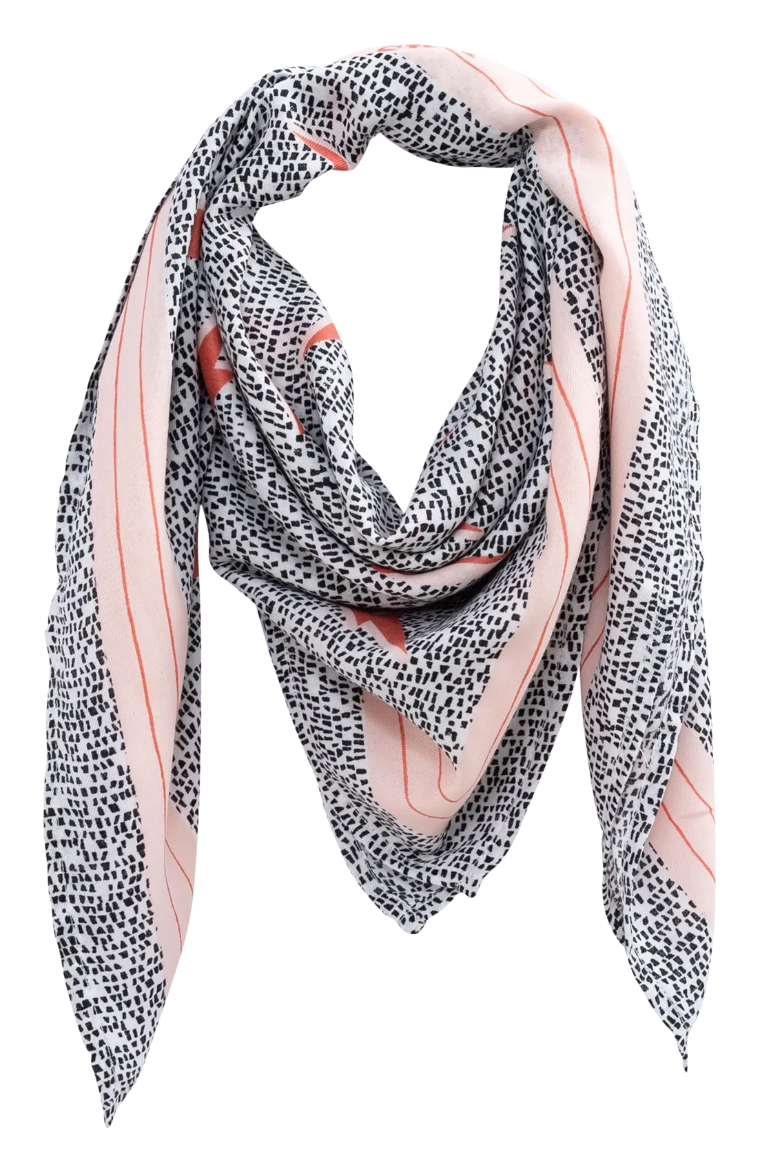 Bedrucktes Schesch-Tuch Schwarz