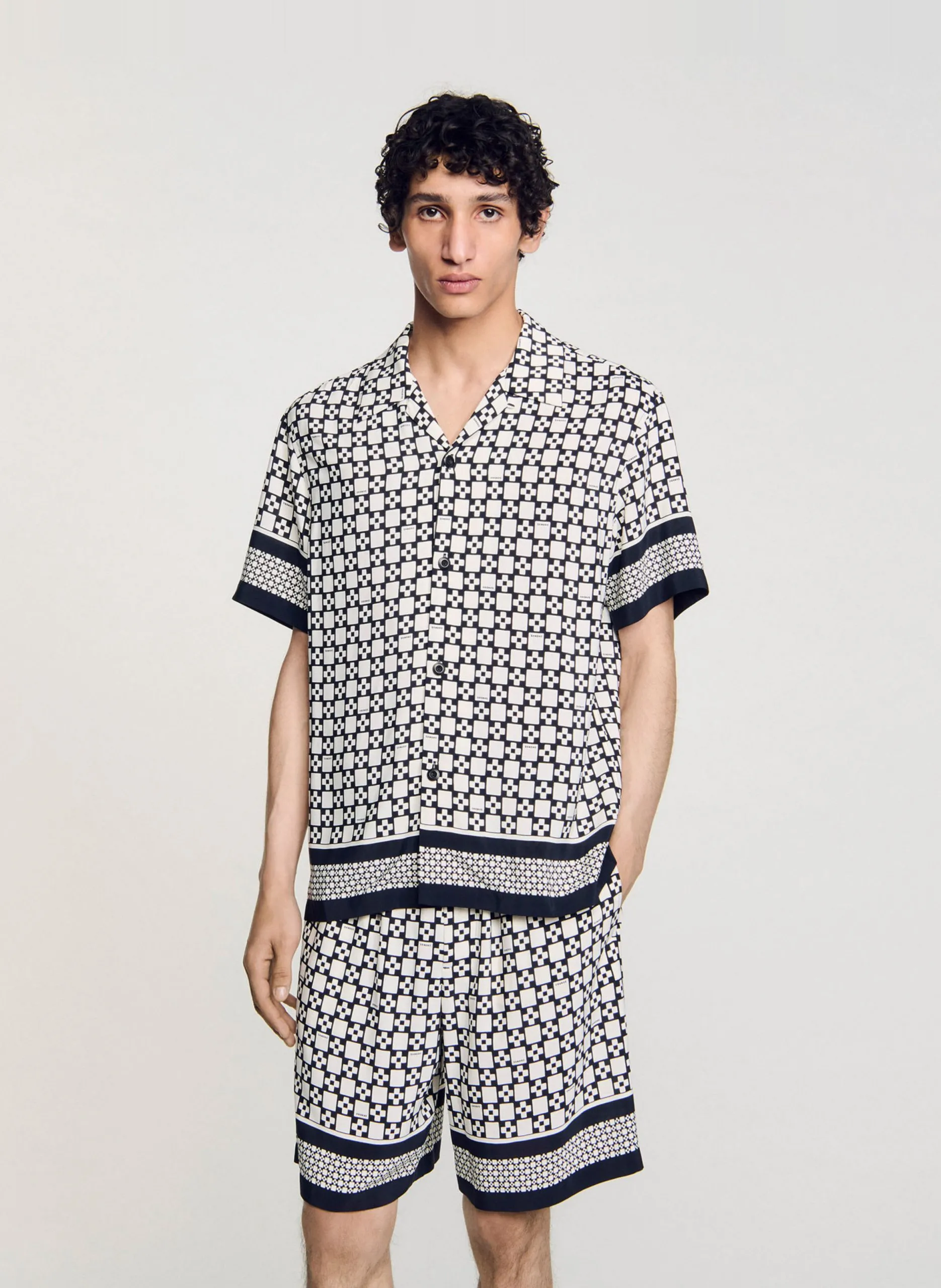 Bedruckte Bluse Schwarz