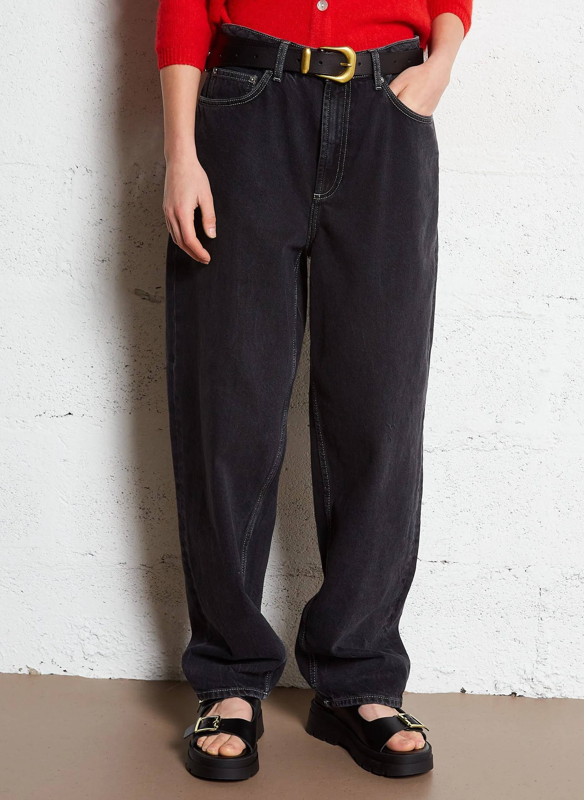 Ballonjeans aus Baumwolle Schwarz YOPDAY-B