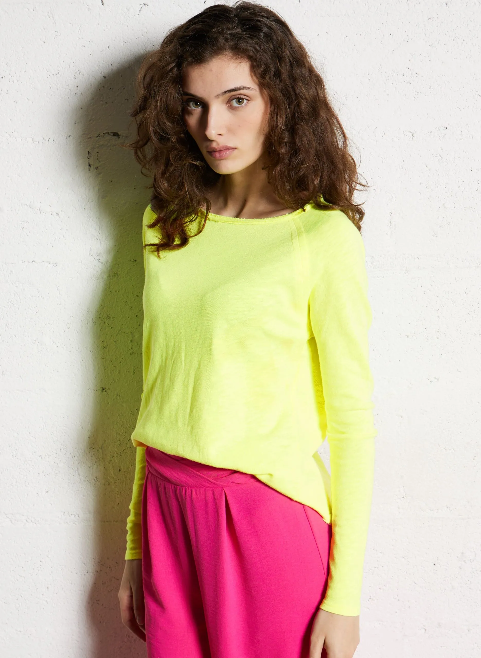 Baumwoll-Pullover mit Rundhalsausschnitt Gelb SONOMA