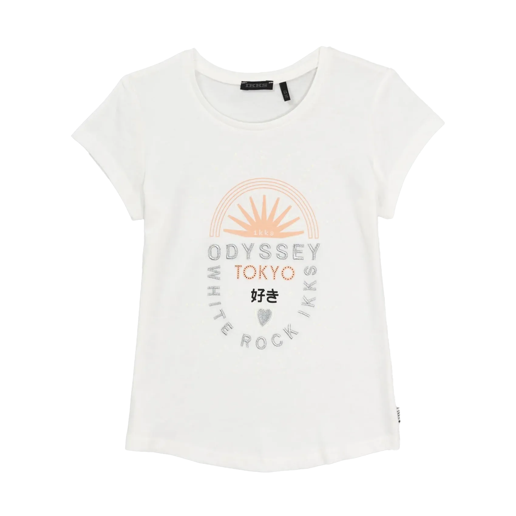 Baumwoll-T-Shirt mit Print Weiss