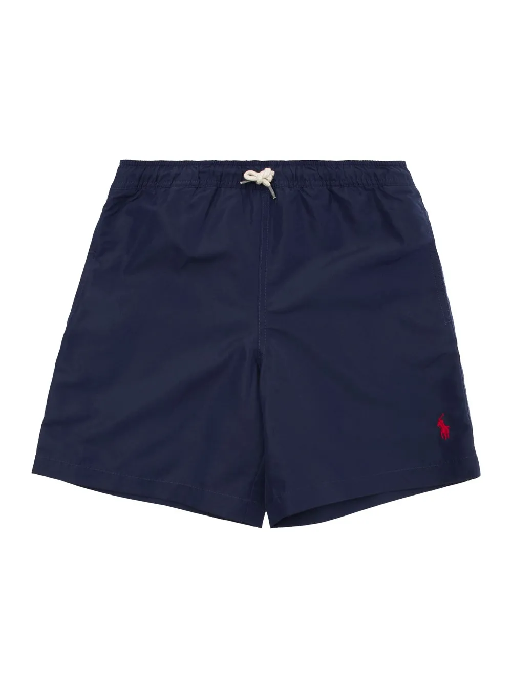 Badehose für Jungen aus technischem Stoff in Blau mit Pony-Stickerei