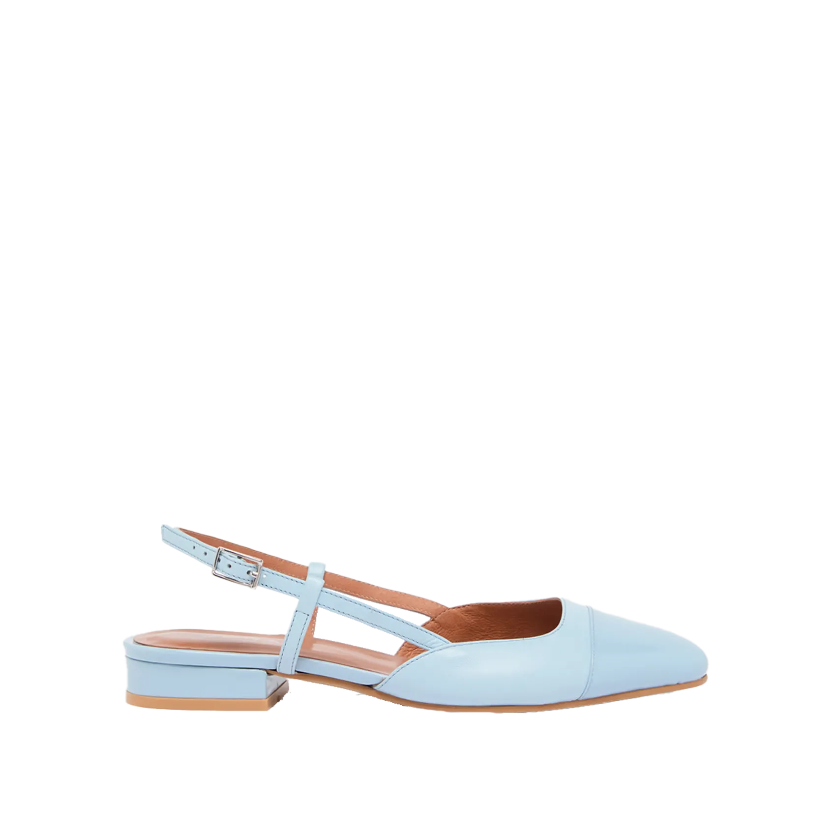 Lack-Ballerinas mit offener Ferse Blau DHAPOU